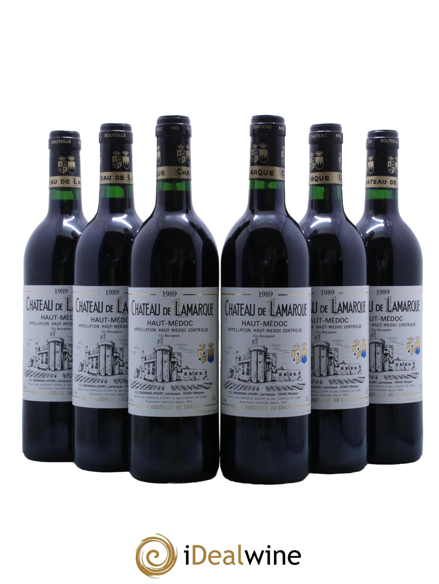 Château de Lamarque Cru Bourgeois 1989 - Lot de 6 bouteilles - 0