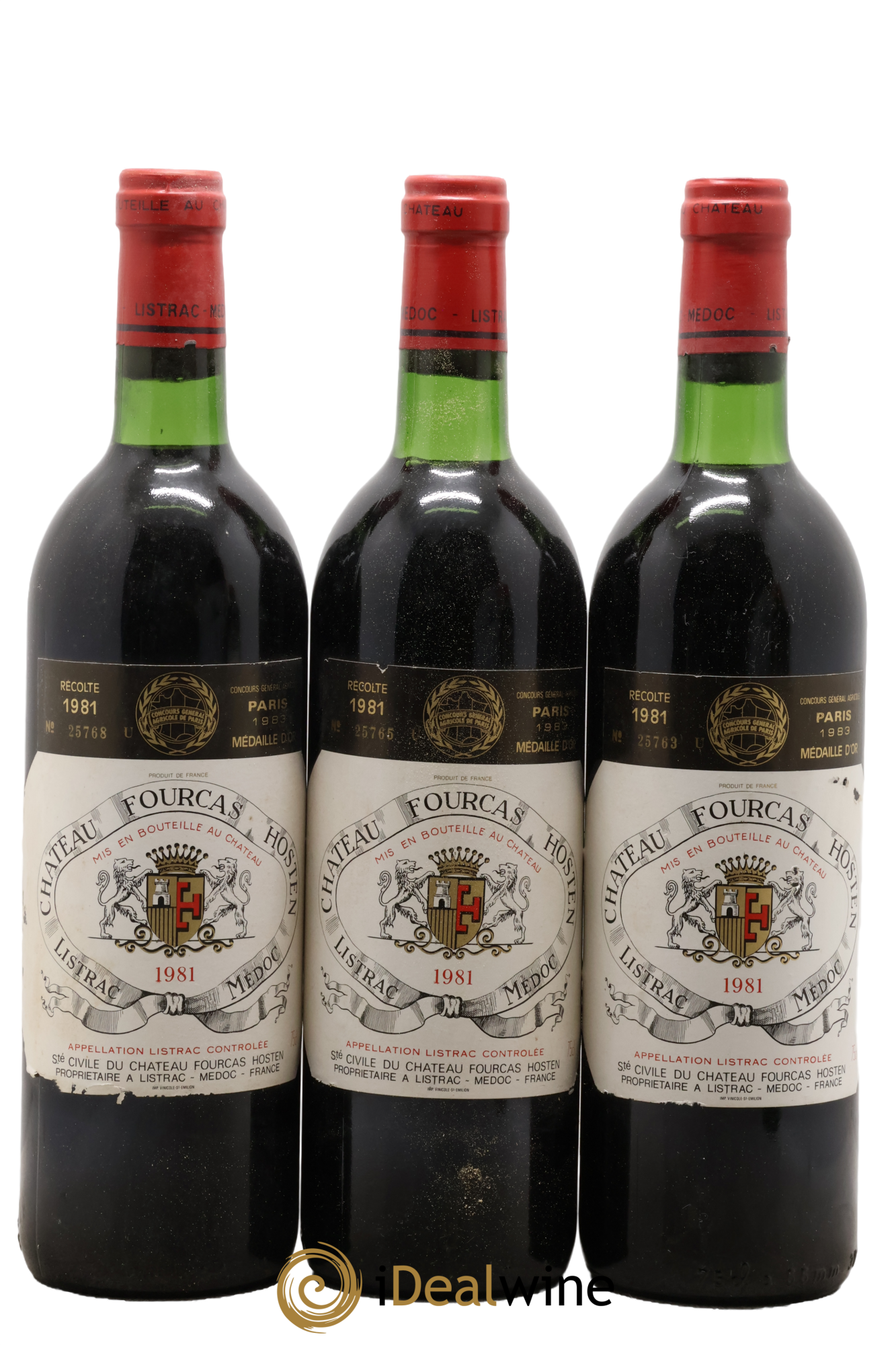 Château Fourcas Hosten Cru Bourgeois 1981 - Lotto di 3 bottiglie - 0