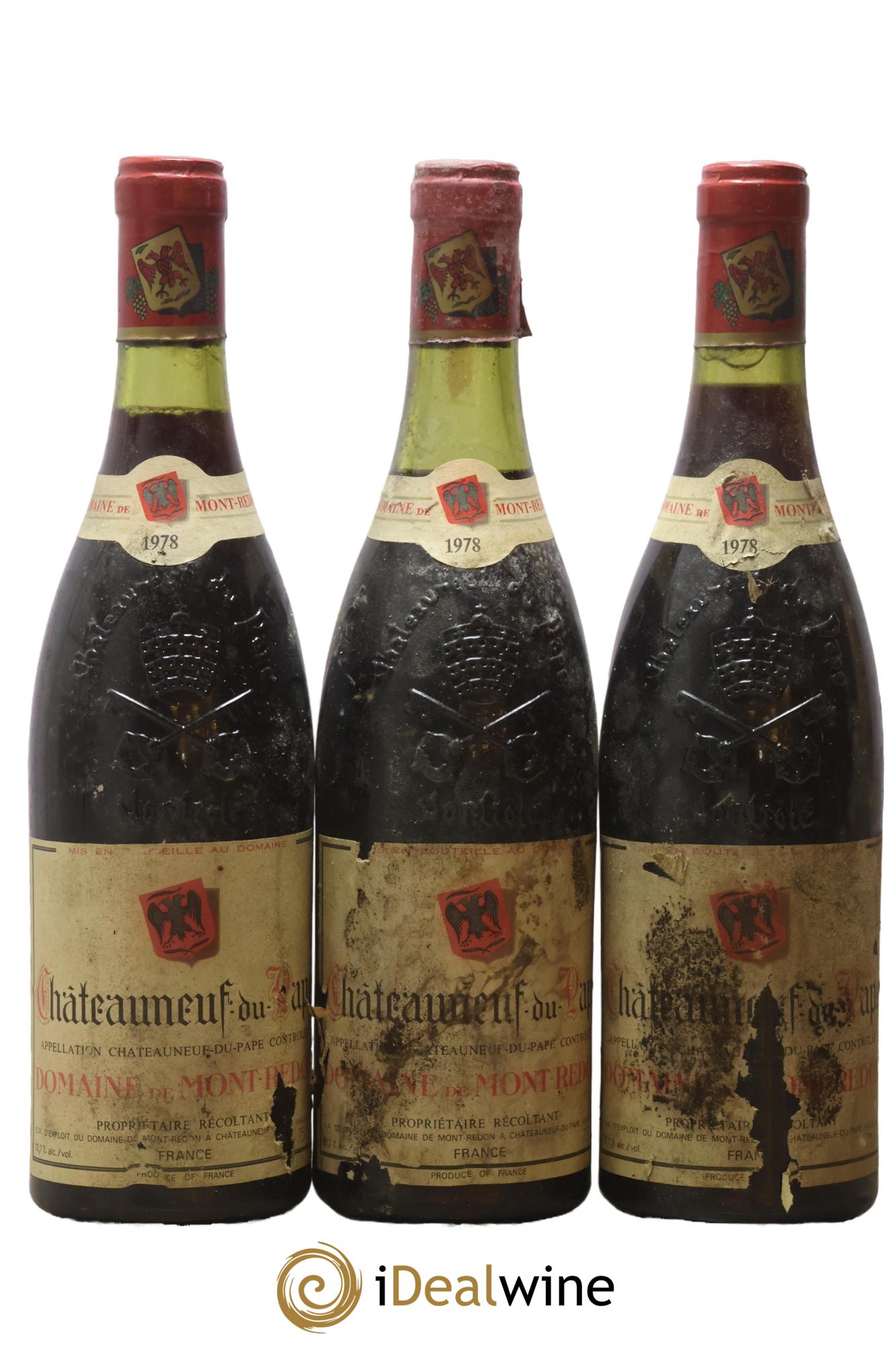 Châteauneuf-du-Pape Château Mont-Redon Famille Abeille-Fabre 1978 - Lot de 3 bouteilles - 0