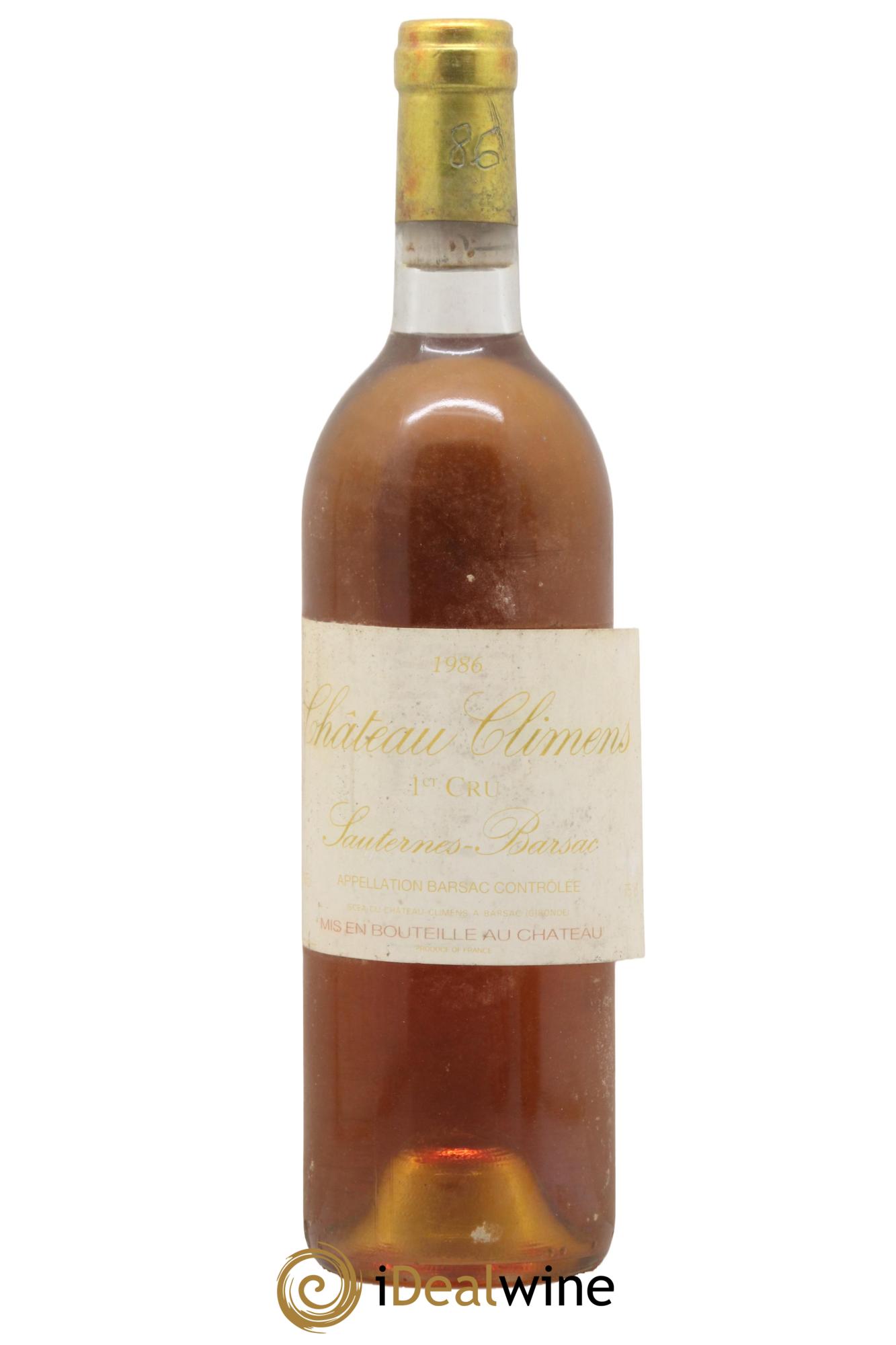 Château Climens 1er Grand Cru Classé 1986 - Posten von 1 Flasche - 0