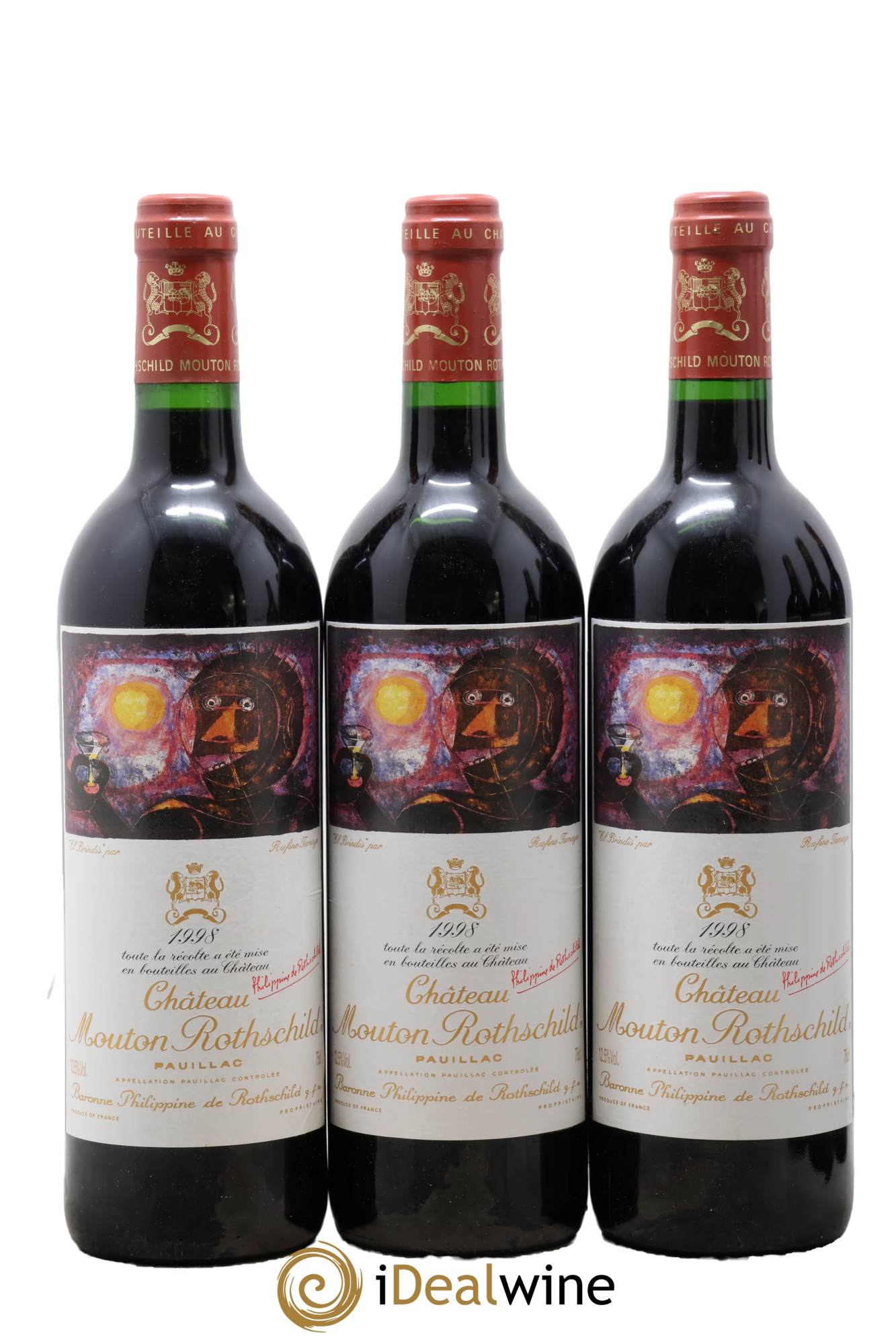 Château Mouton Rothschild 1er Grand Cru Classé 1998 - Lot de 6 bouteilles - 1