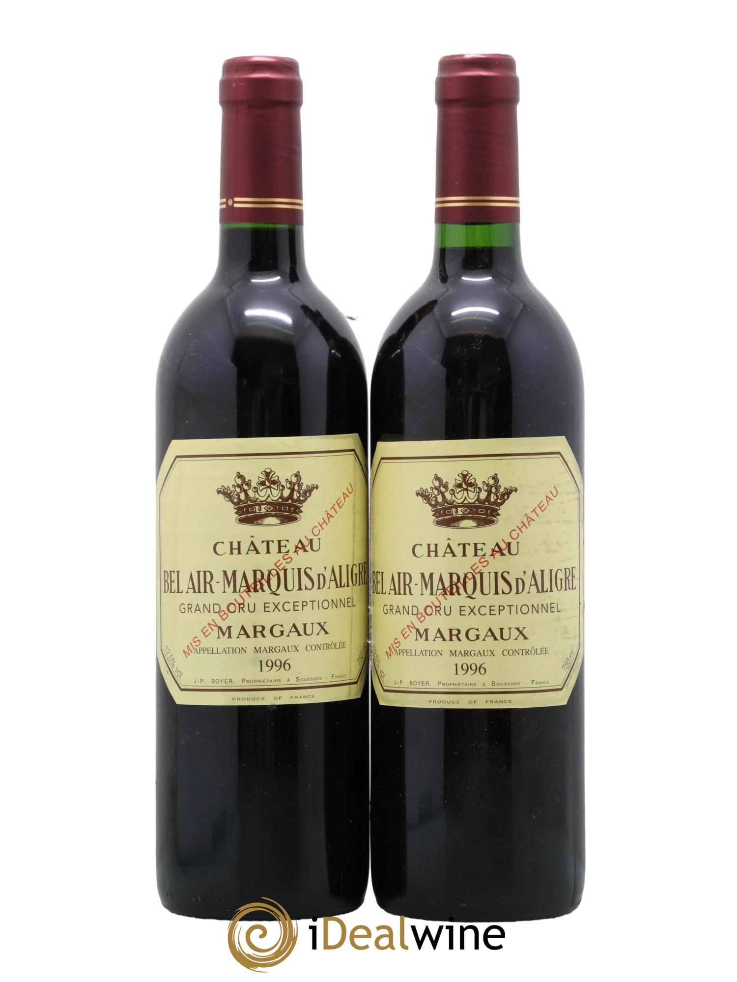 Château Bel Air Marquis d'Aligre 1996 - Lot de 2 bouteilles - 0