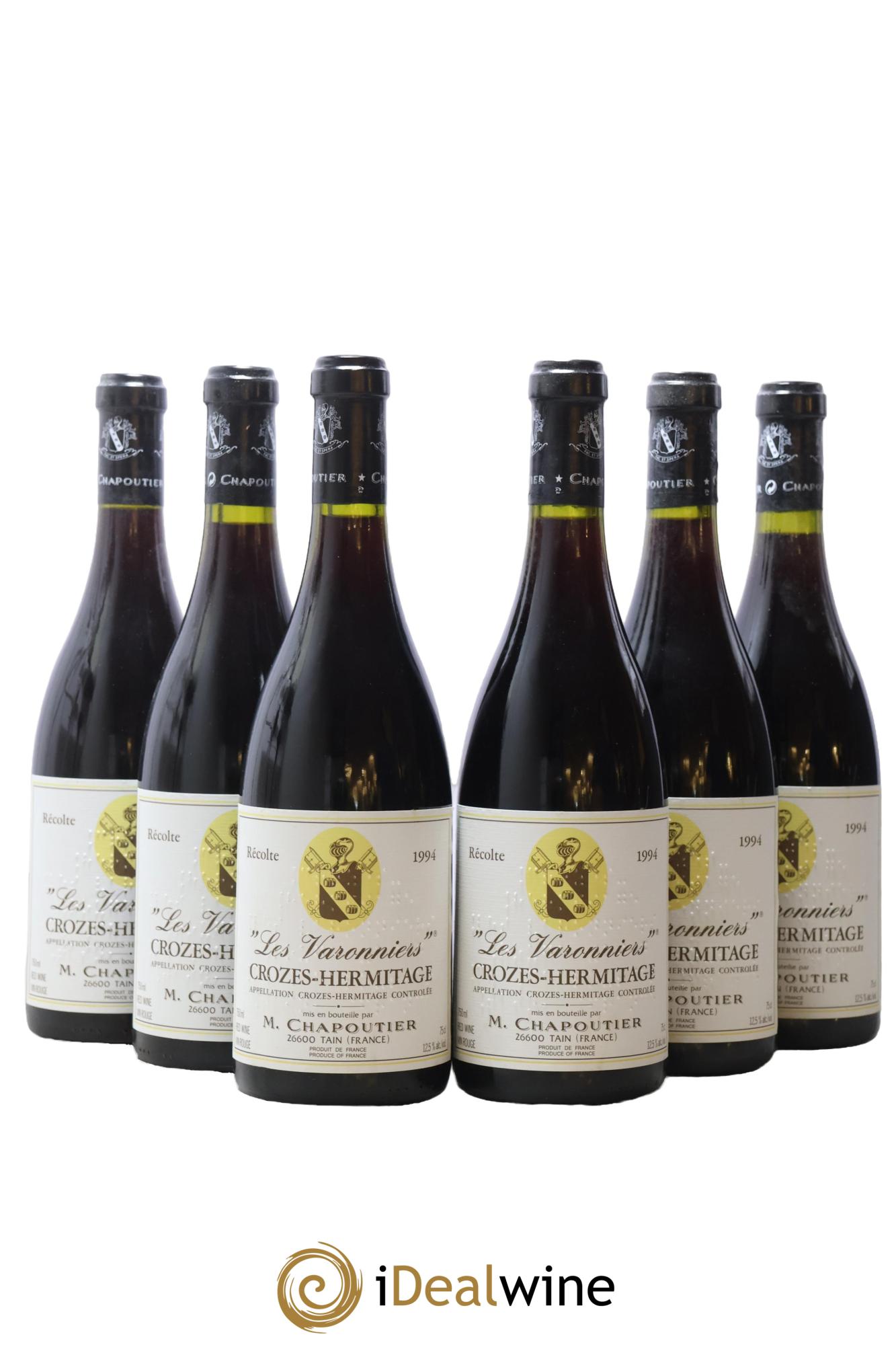Crozes-Hermitage Les Varonniers Chapoutier 1994 - Lotto di 6 bottiglie - 0
