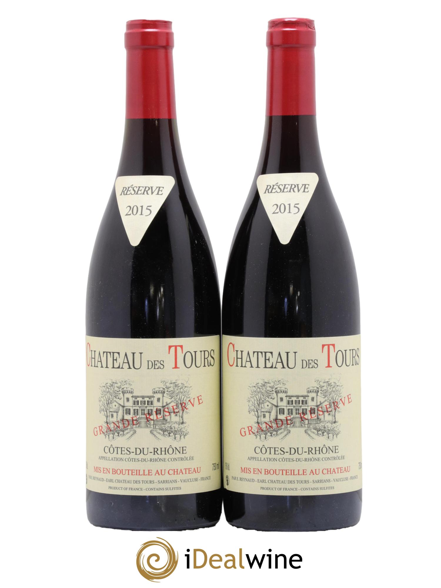 Côtes-du-Rhône Château des Tours Grande Réserve Emmanuel Reynaud 2015 - Lot de 2 bouteilles - 0