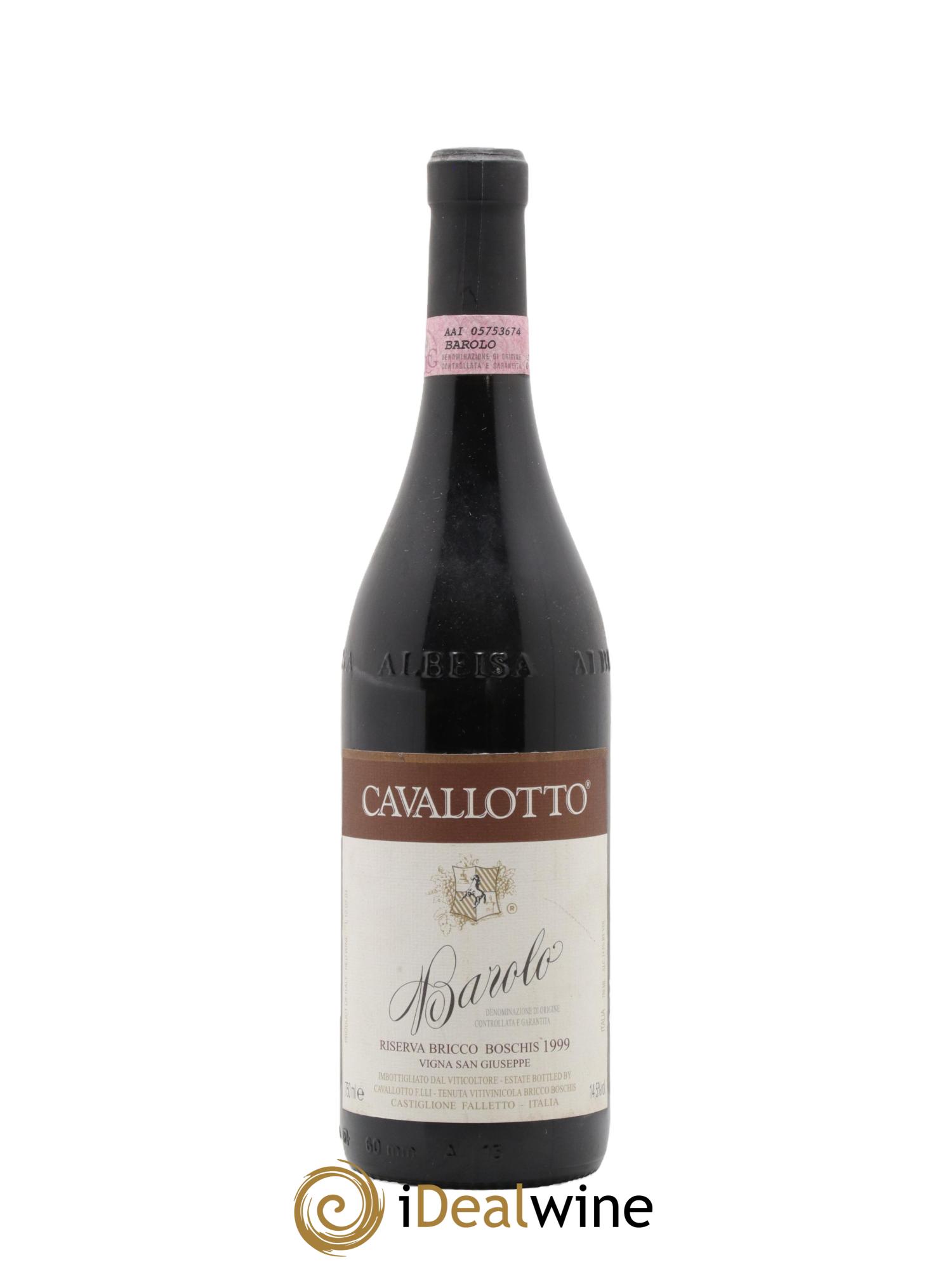 Barolo DOCG Riserva Bricco Boschis Vigna San Giuseppe Cavallotto 1999 - Lot de 1 bouteille - 0