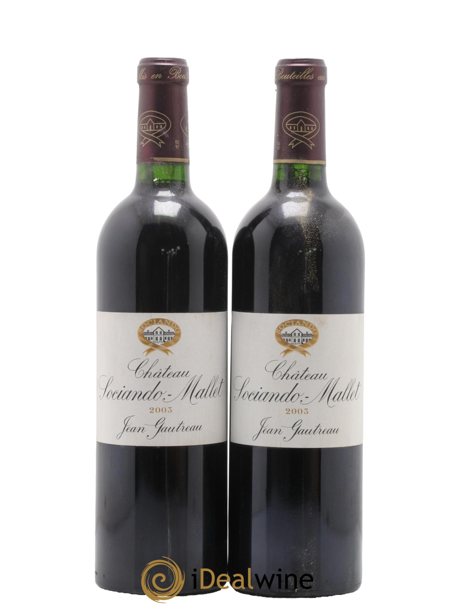 Château Sociando Mallet 2003 - Lot de 2 bouteilles - 0