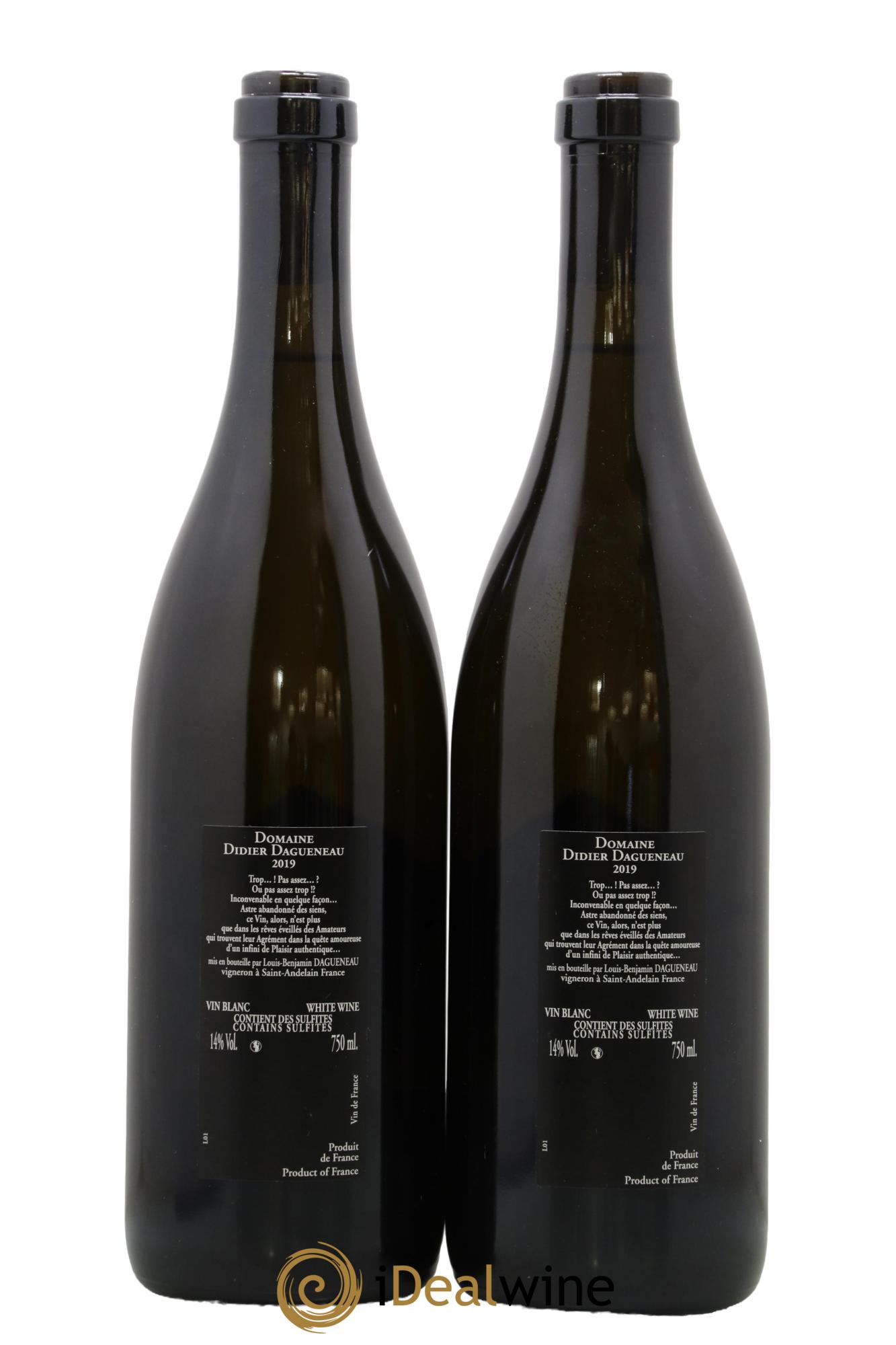 Vin de France (anciennement Pouilly-Fumé) Silex Dagueneau (Domaine Didier - Louis-Benjamin) 2019 - Lotto di 2 bottiglie - 1