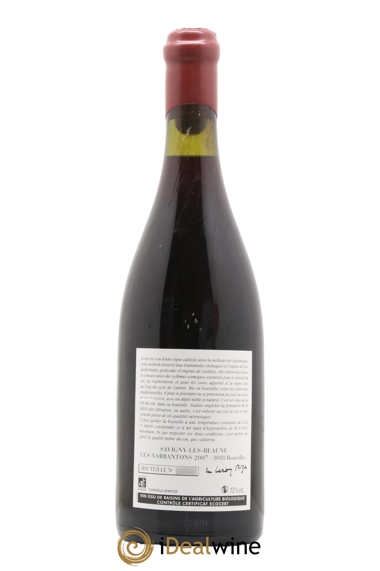 Savigny-lès-Beaune 1er Cru Les Narbantons Leroy (Domaine) 2007 - Lot of 1 bottle - 1