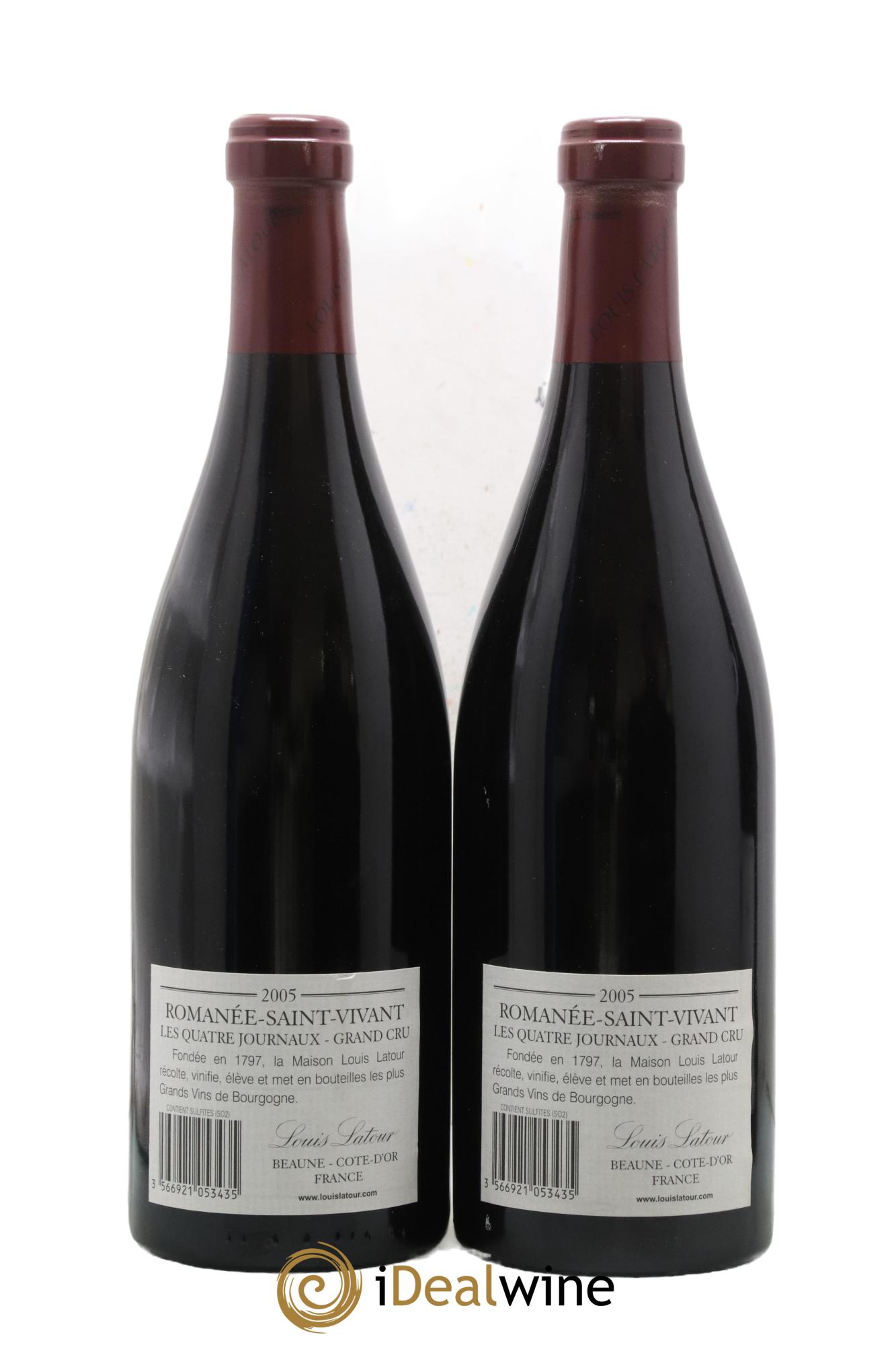 Romanée-Saint-Vivant Grand Cru Les Quatre Journaux Louis Latour 2005 - Posten von 2 Flaschen - 1