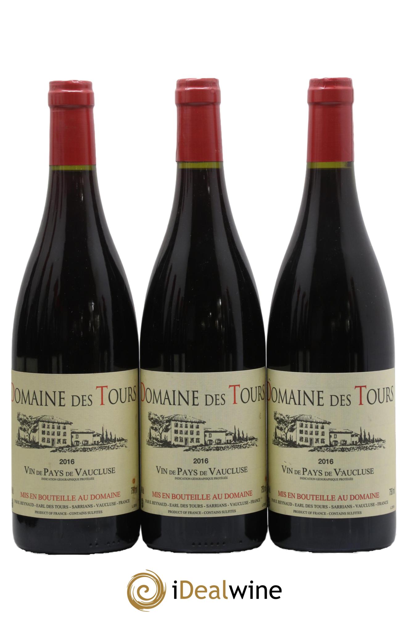 IGP Vaucluse (Vin de Pays de Vaucluse) Domaine des Tours Emmanuel Reynaud 2016 - Lot of 3 bottles - 0