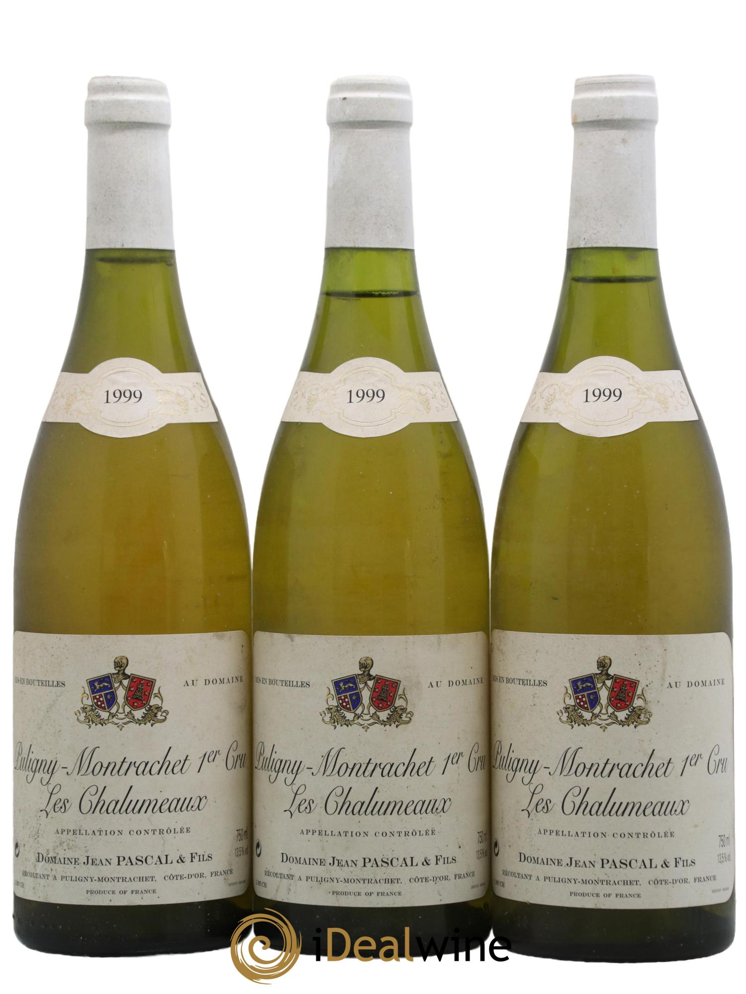Puligny-Montrachet 1er Cru Les Chalumeaux Jean Pascal et Fils 1999 - Lot de 3 bouteilles - 0