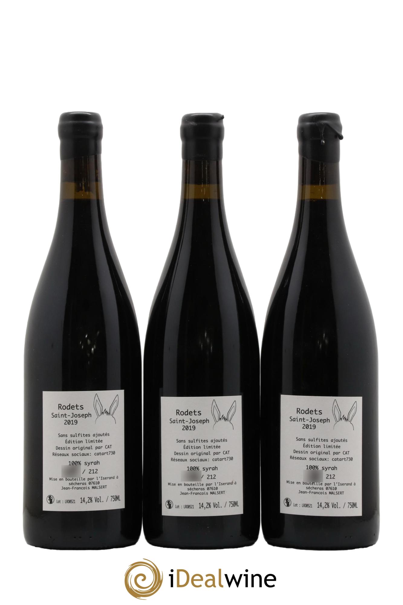 Saint-Joseph Rodets Jf Malsert 2019 - Lot de 3 bouteilles - 1