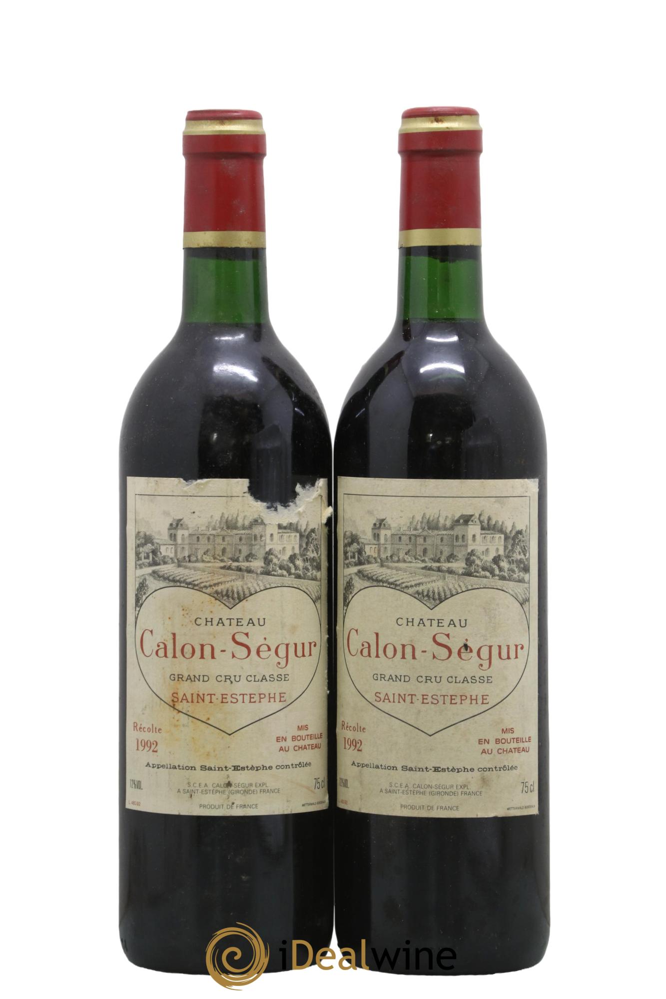 Château Calon Ségur 3ème Grand Cru Classé 1992 - Lot of 2 bottles - 0