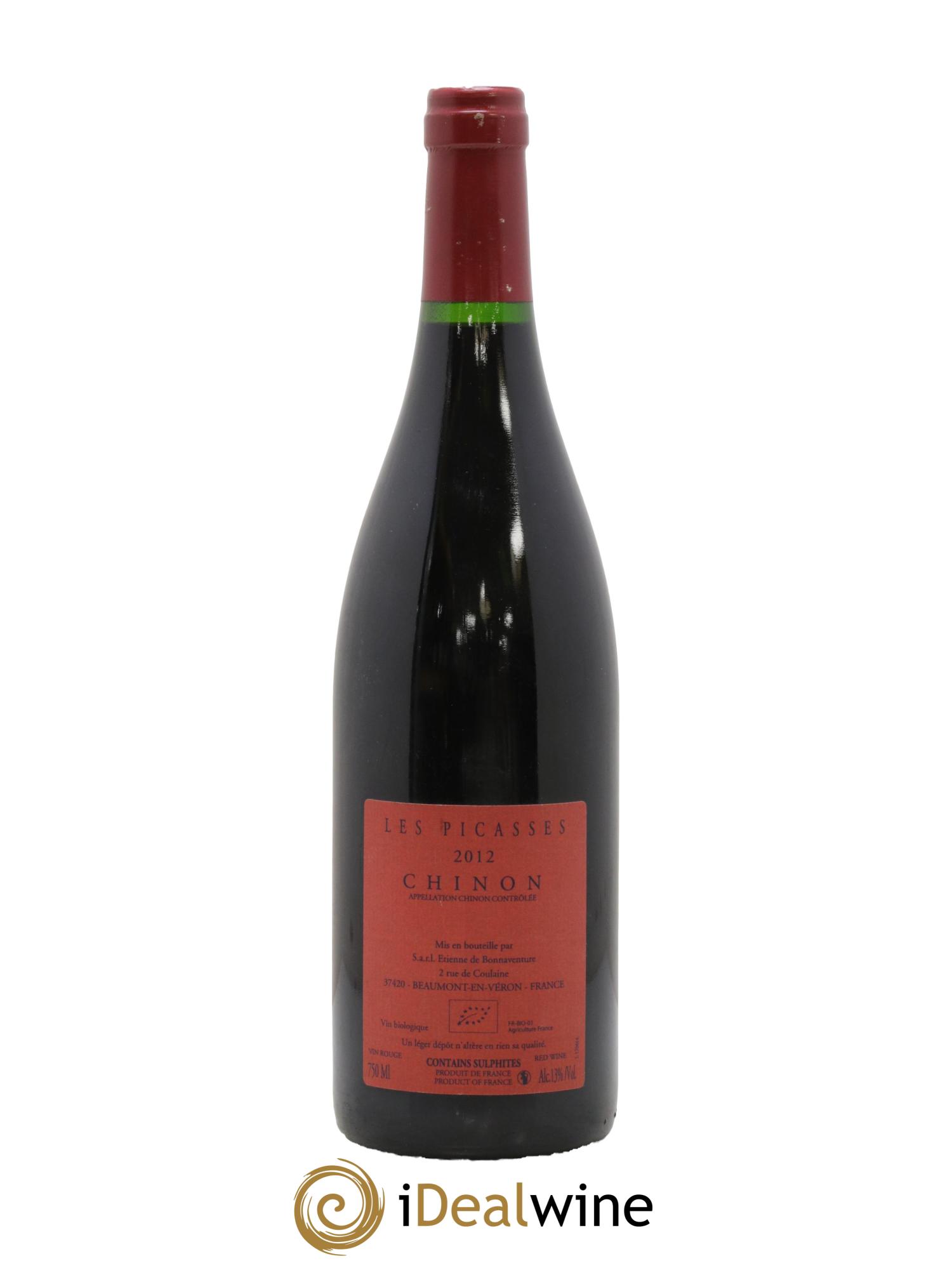 Chinon Les Picasses Château de Coulaine De Bonnaventure 2012 - Lot de 1 bouteille - 1