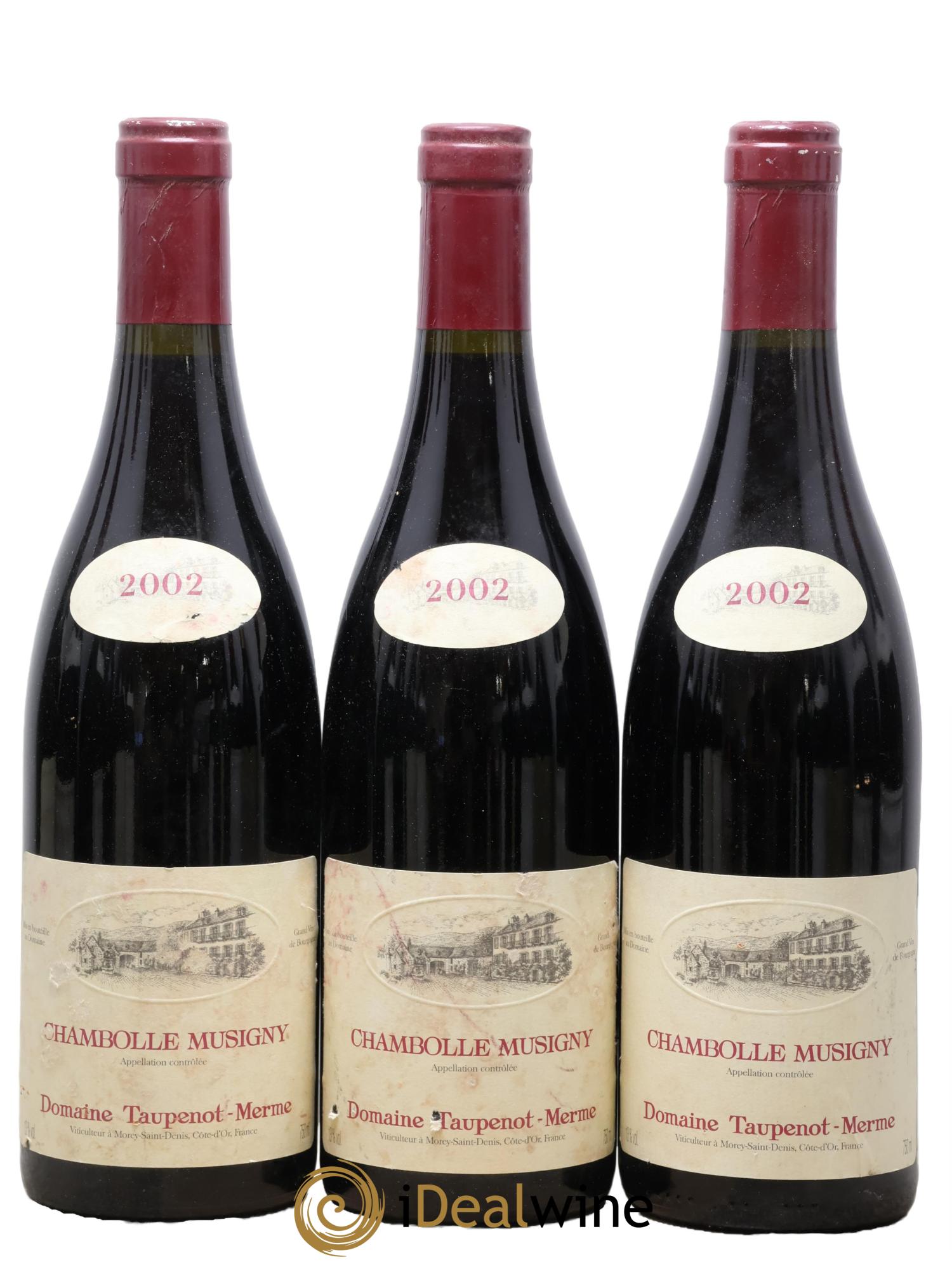 Chambolle-Musigny Domaine Taupenot Merme 2002 - Lotto di 3 bottiglie - 0