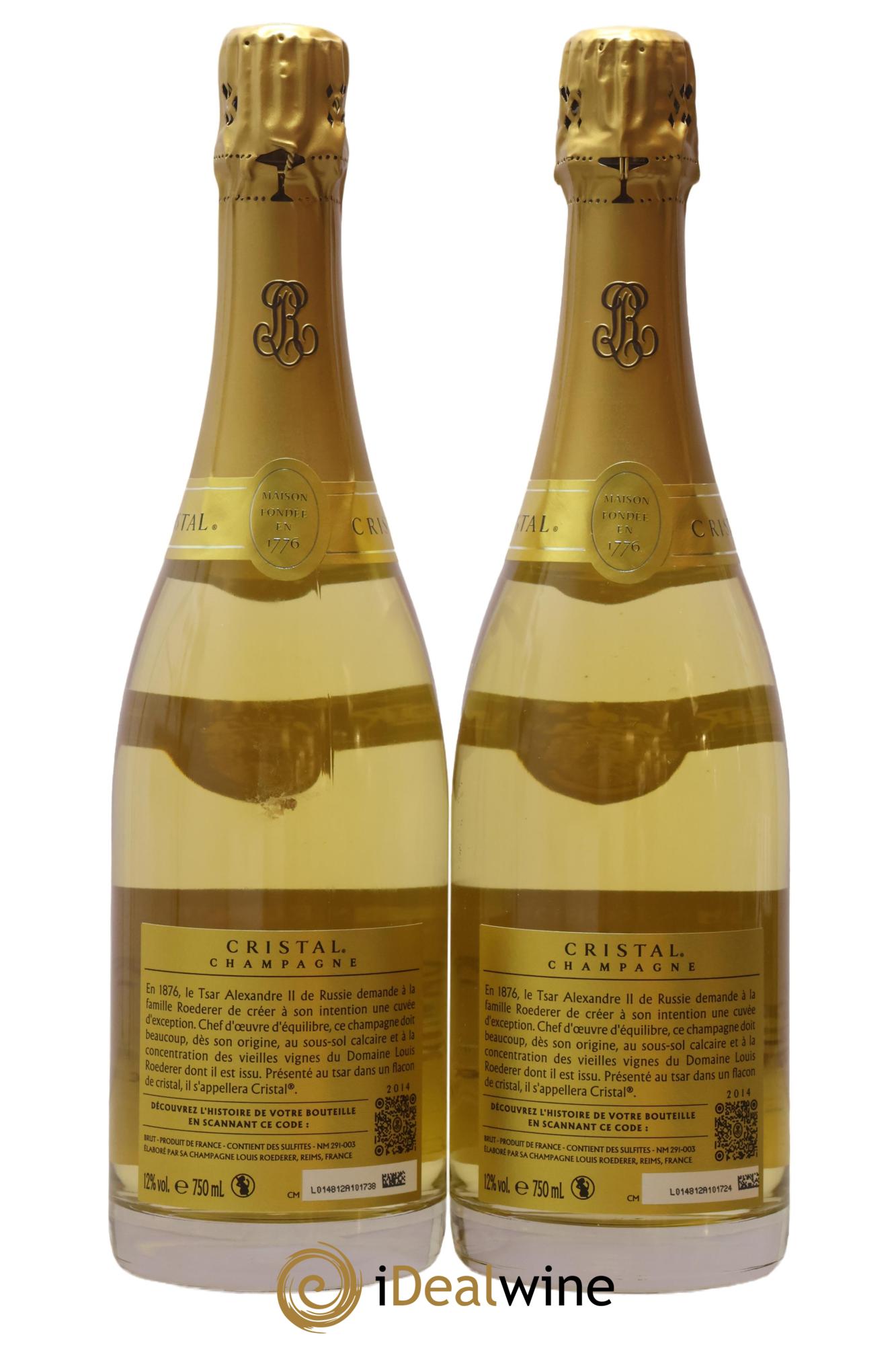 Cristal Louis Roederer 2014 - Lot of 2 bottles - 1