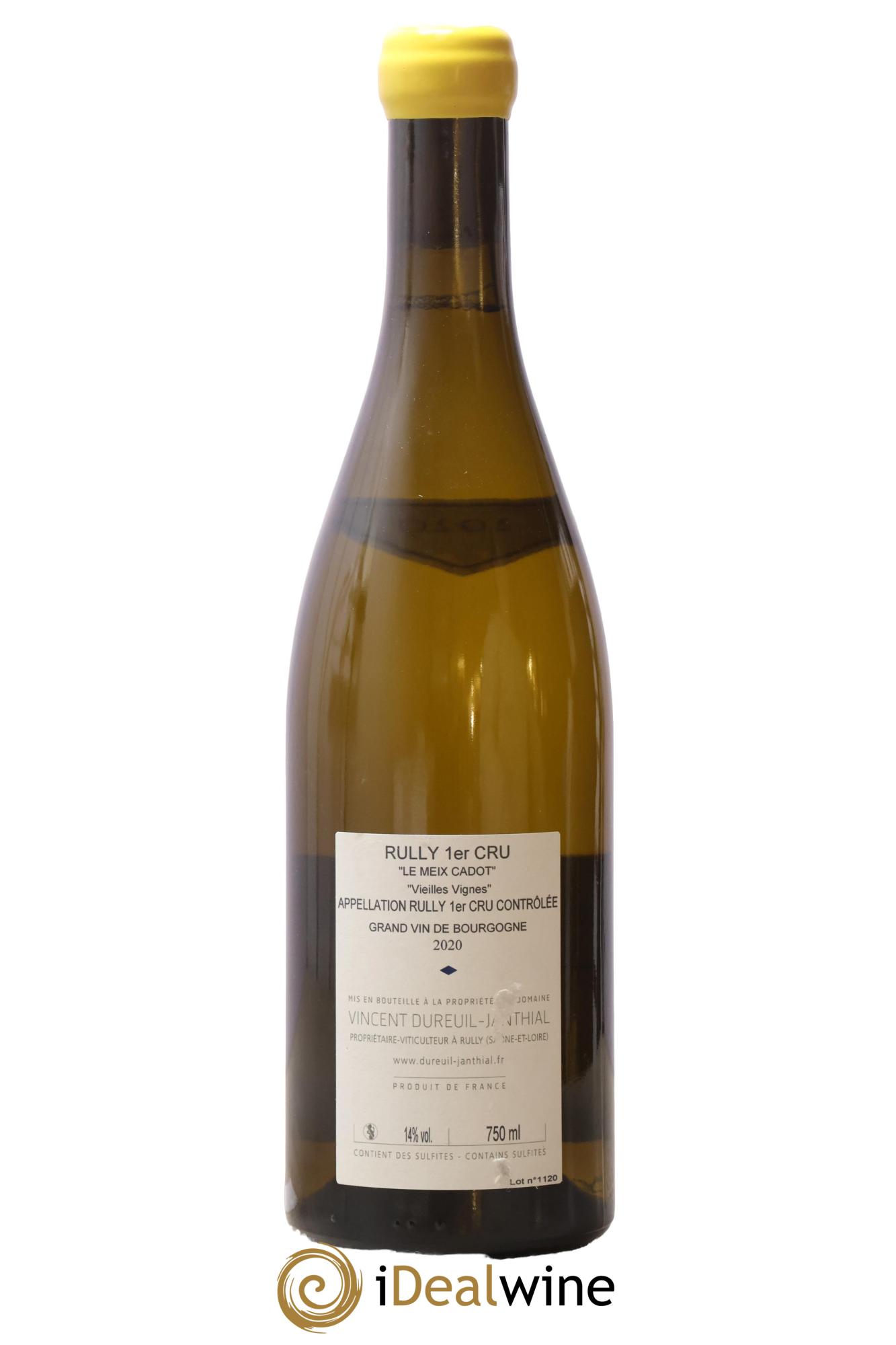 Rully 1er Cru Le Meix Cadot Vieilles Vignes Vincent Dureuil-Janthial 2020 - Lote de 1 botella - 1
