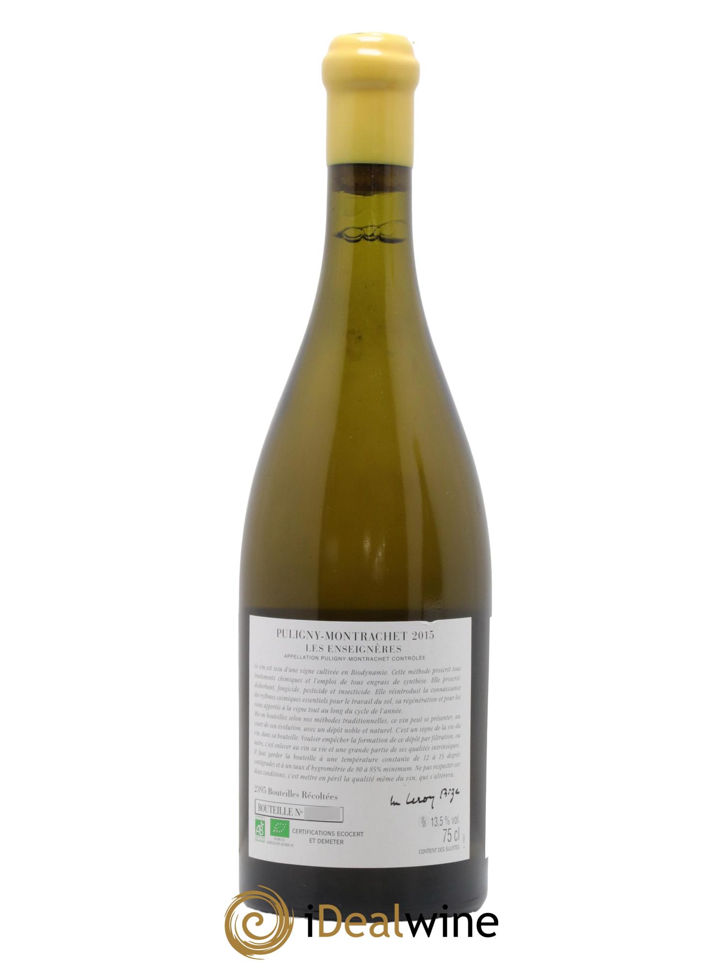 Puligny-Montrachet Les Enseignères d'Auvenay (Domaine) 2015 - Lot de 1 bouteille - 1