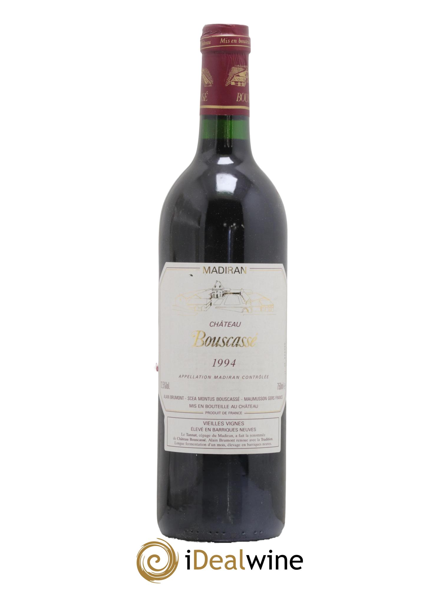 Madiran Vieilles vignes Chateau Bouscasse 1994 - Lot de 1 bouteille - 0
