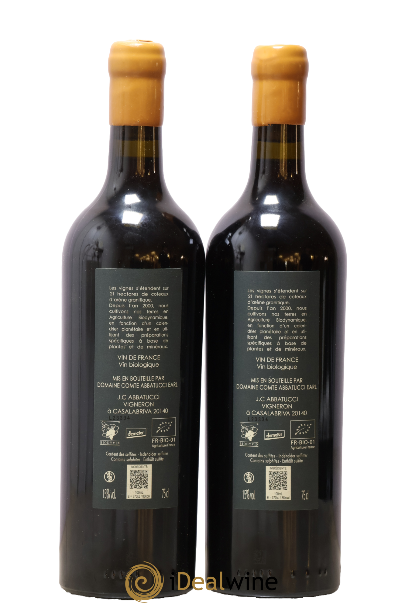 Vin de Corse Ministre Impérial Cuvée Collection Comte Abbatucci (Domaine)  2023 - Lot de 2 bouteilles - 1