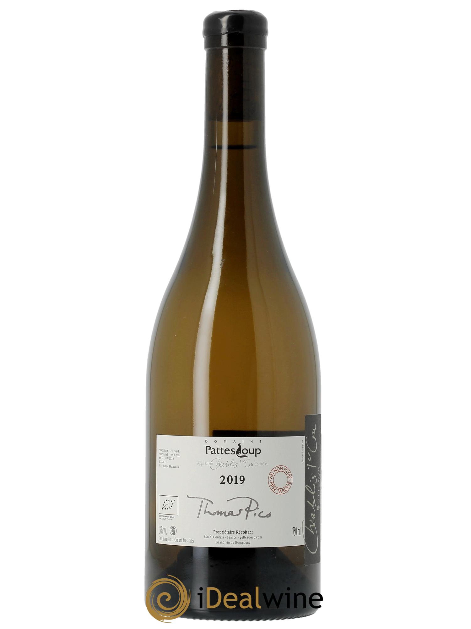 Chablis 1er Cru Butteaux Pattes Loup (Domaine) 2019 - Lot of 1 bottle - 1