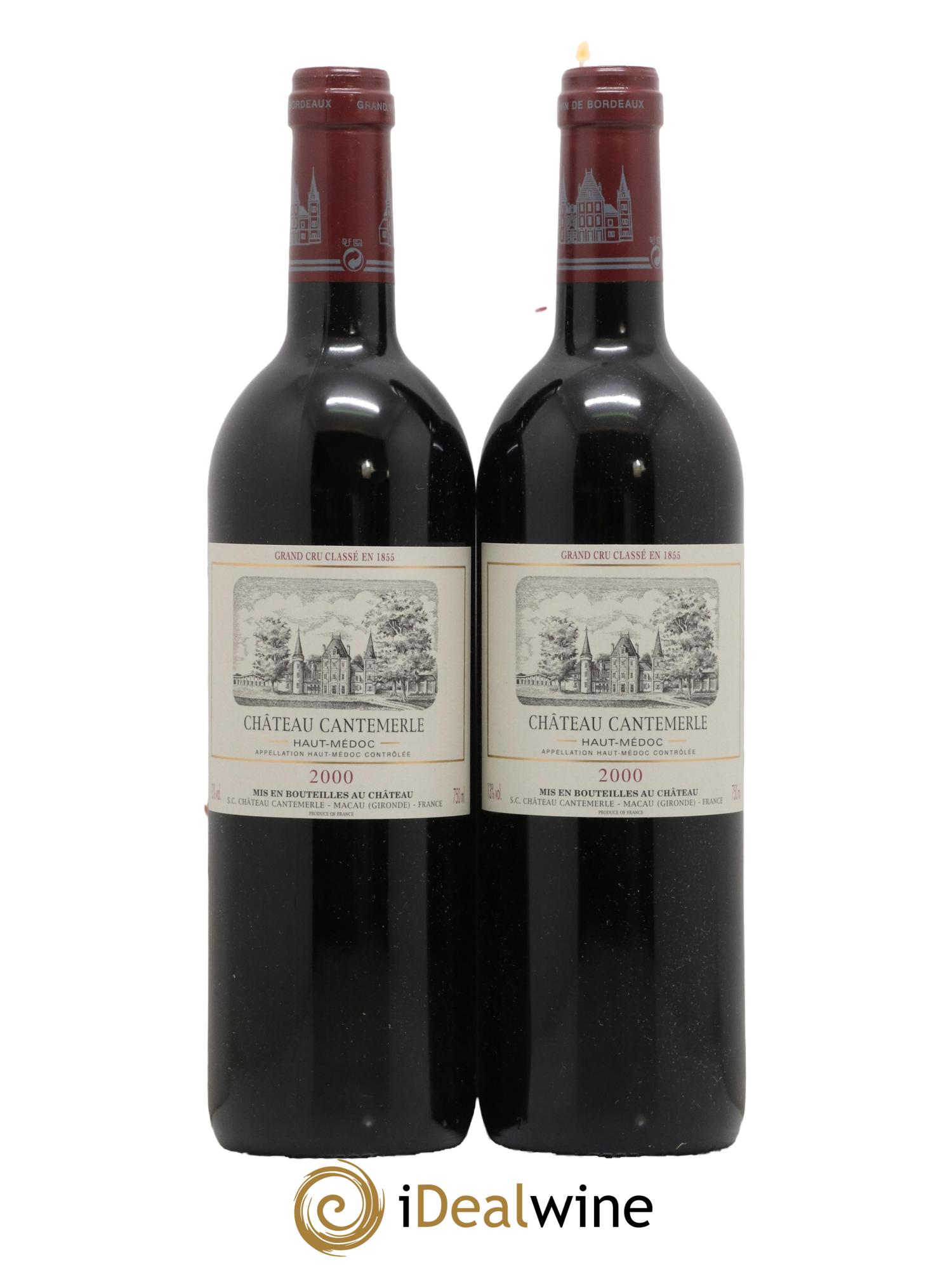 Château Cantemerle 5ème Grand Cru Classé 2000 - Lot de 2 bouteilles - 0