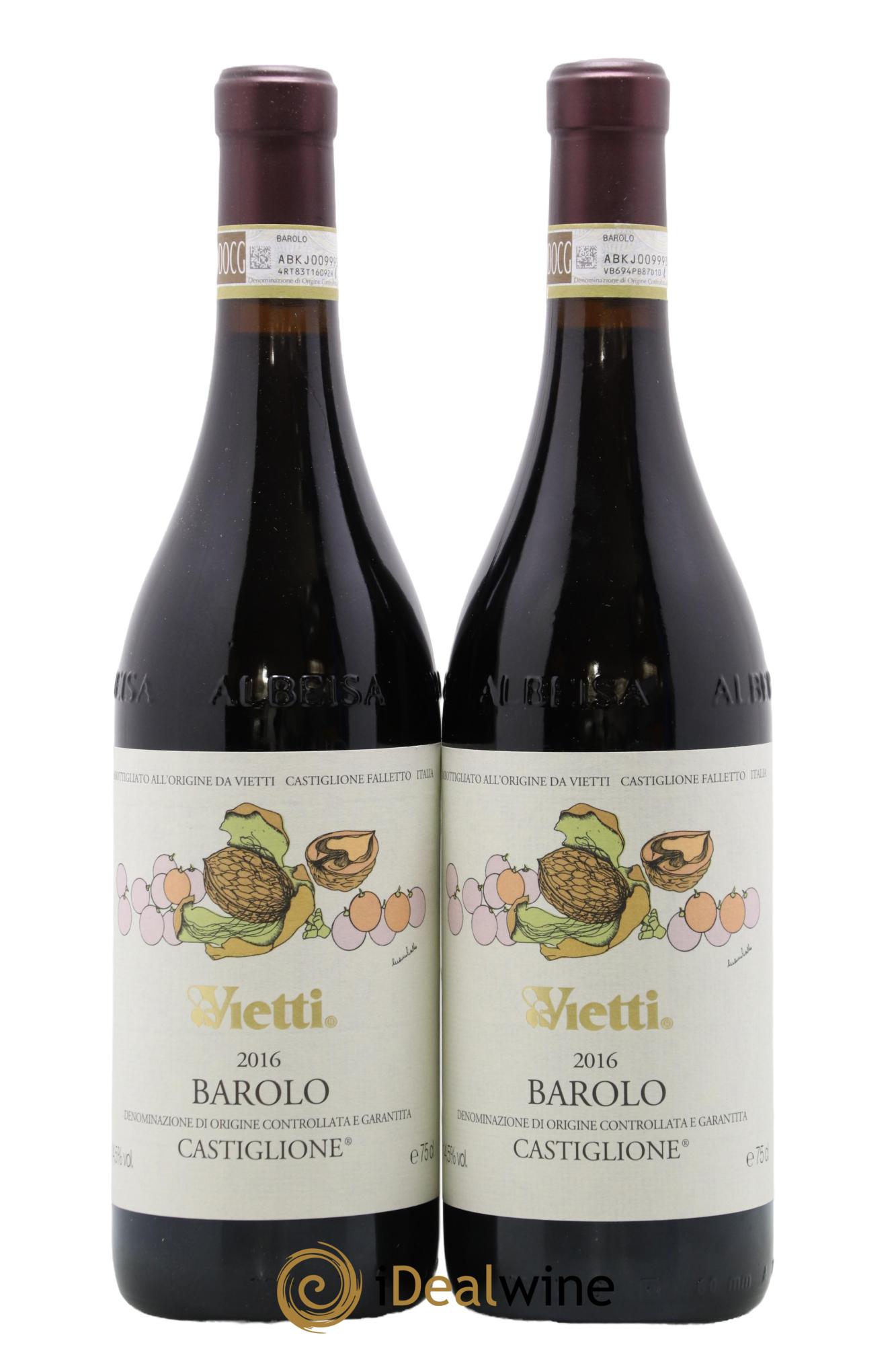Barolo DOCG Castiglione Vietti 2016 - Lot de 2 bouteilles - 0