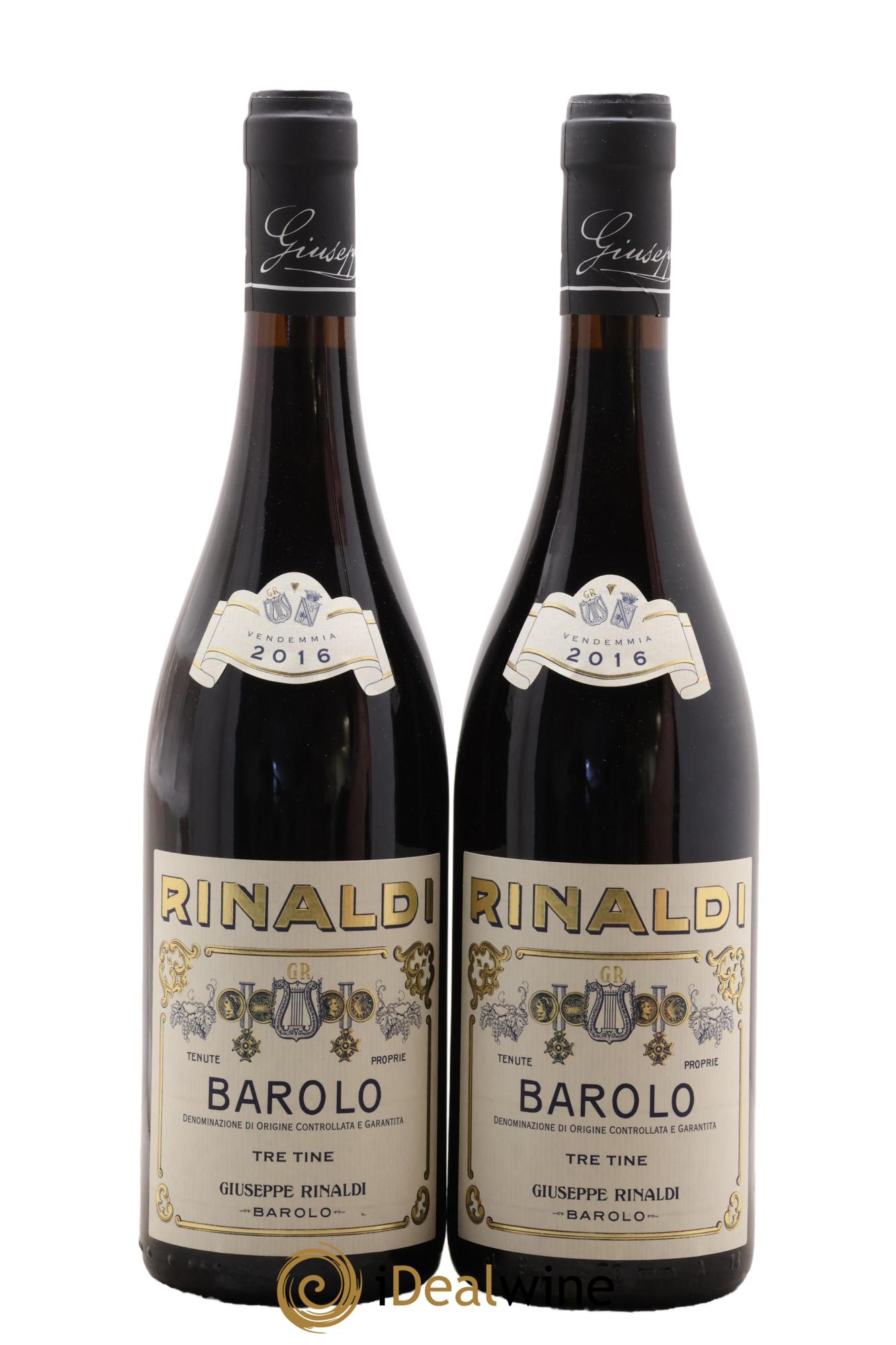 Barolo DOCG Tre Tine Giuseppe Rinaldi 2016 - Lot de 2 bouteilles - 0