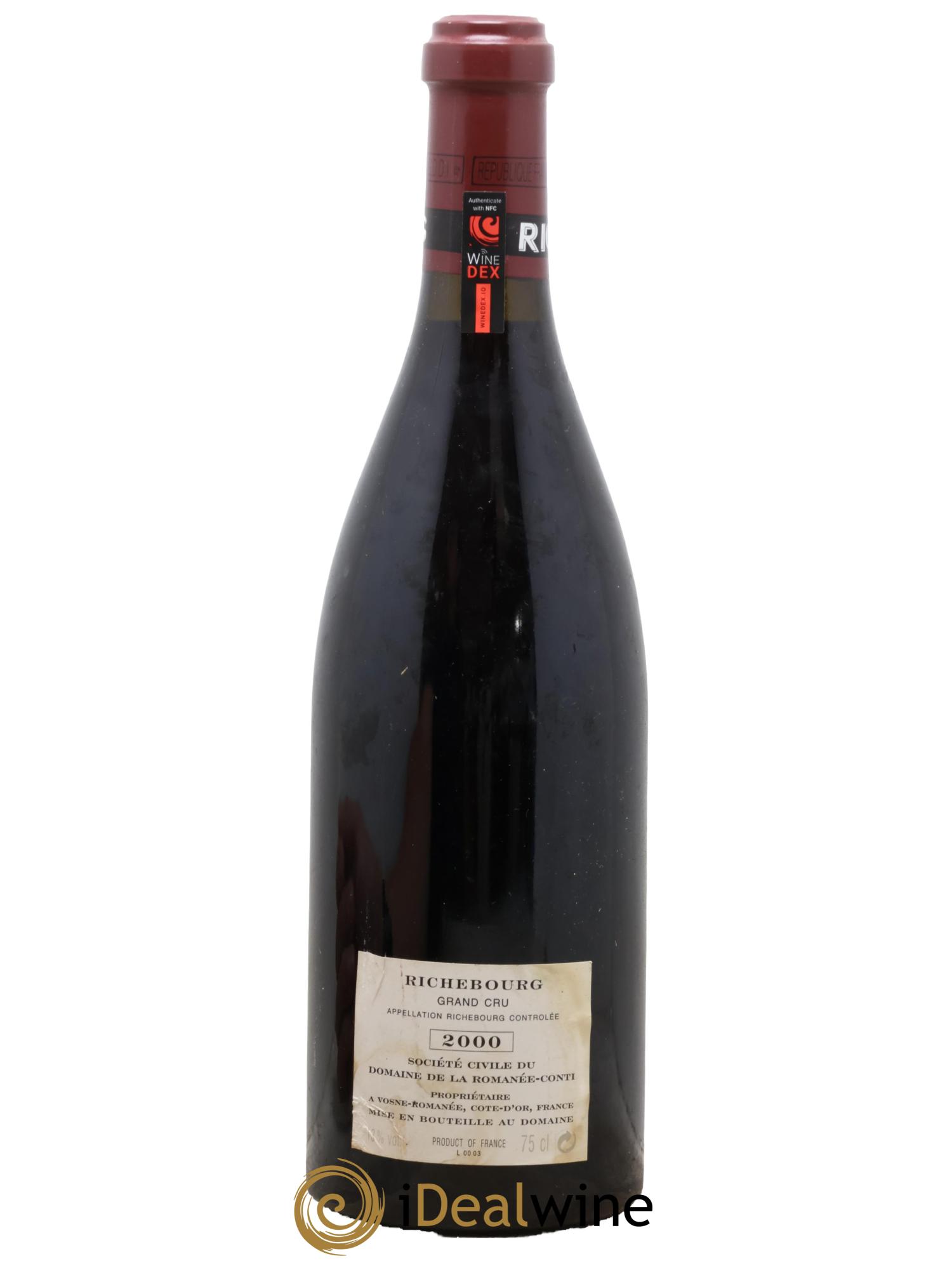 Richebourg Grand Cru Domaine de la Romanée-Conti 2000 - Lot de 1 bouteille - 1