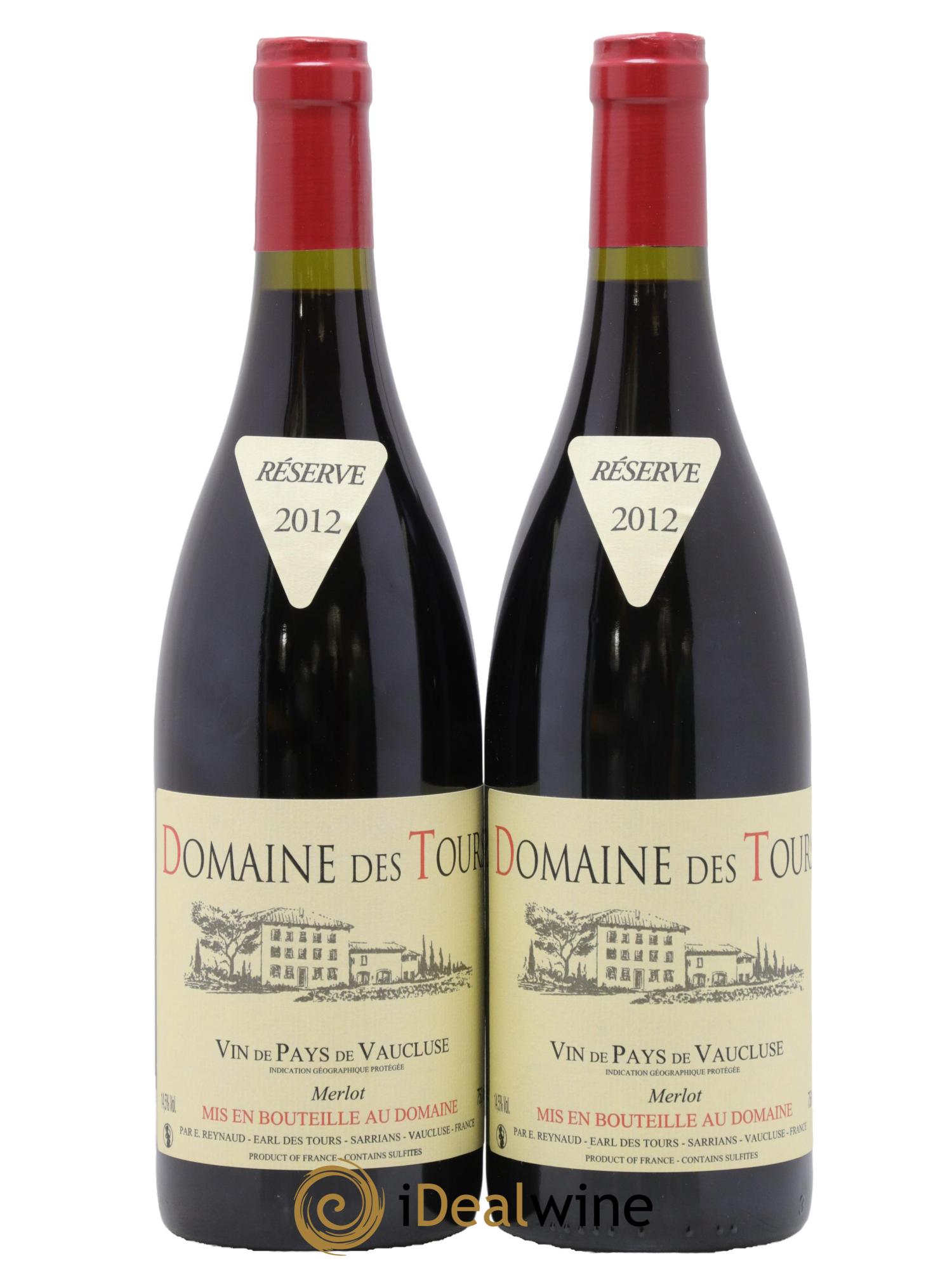 Vaucluse Domaine des Tours Merlot Emmanuel Reynaud 2012 - Posten von 2 Flaschen - 0