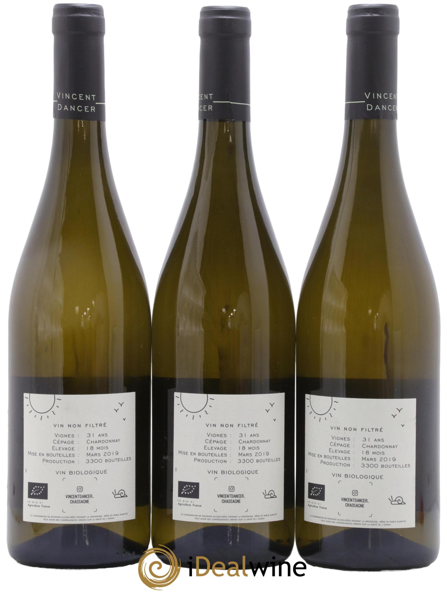 Meursault Les Corbins Vincent Dancer  2017 - Lot of 3 bottles - 1