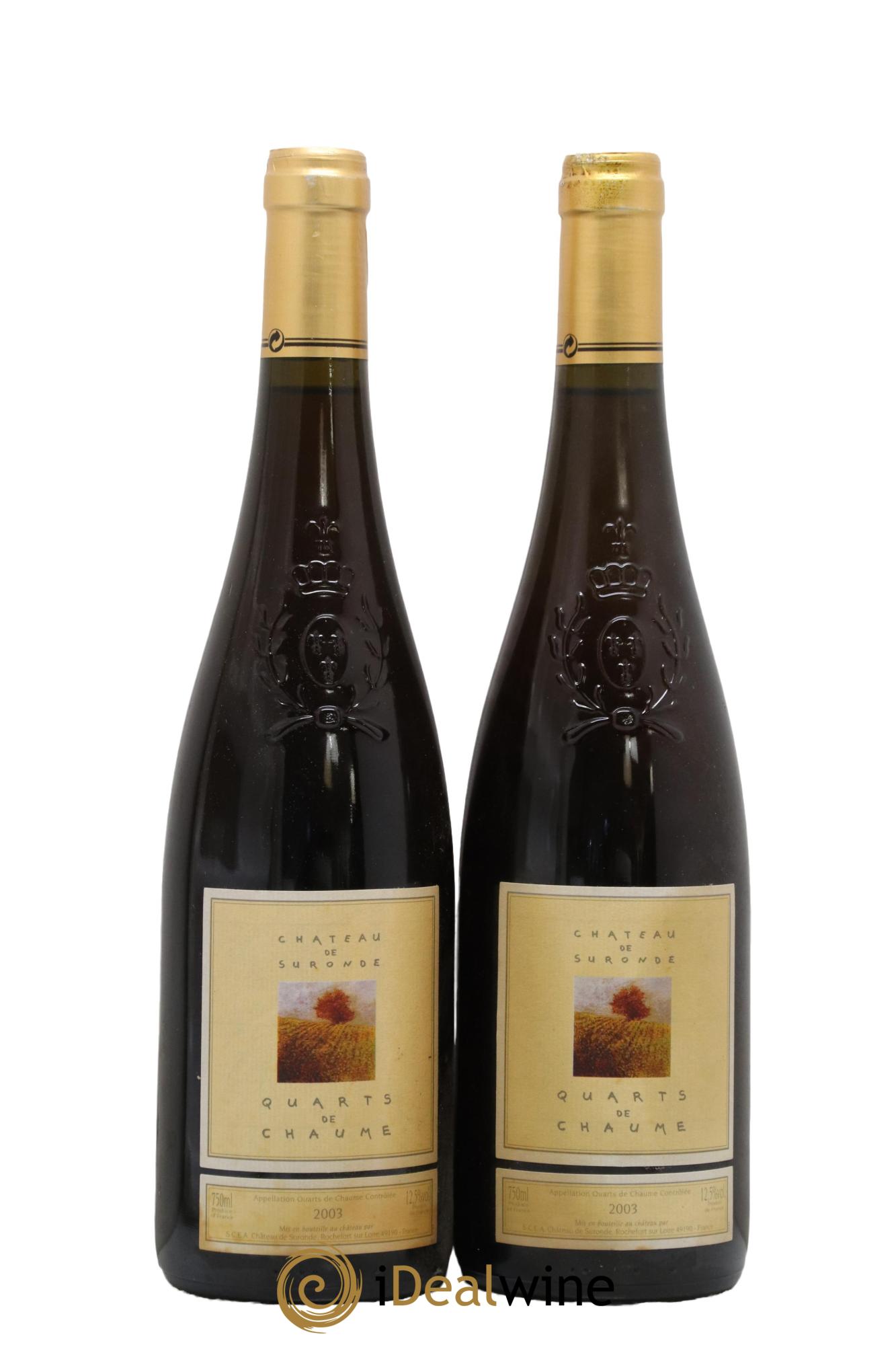 Quarts de Chaume Château de Suronde 2003 - Lotto di 2 bottiglie - 0