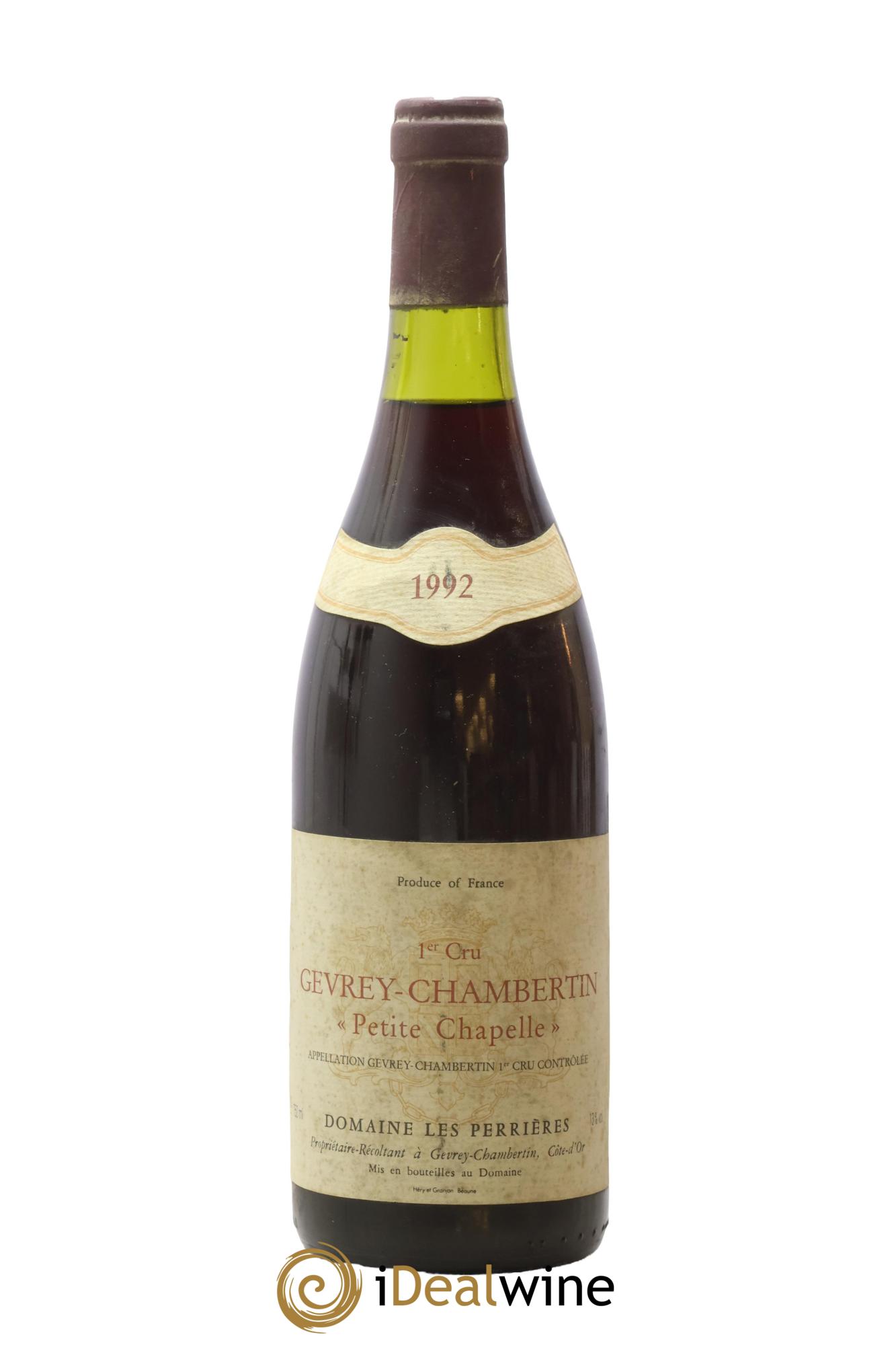 Gevrey-Chambertin 1er Cru Petite Chapelle Domaine Les Perrières 1992 - Lot of 1 bottle - 0