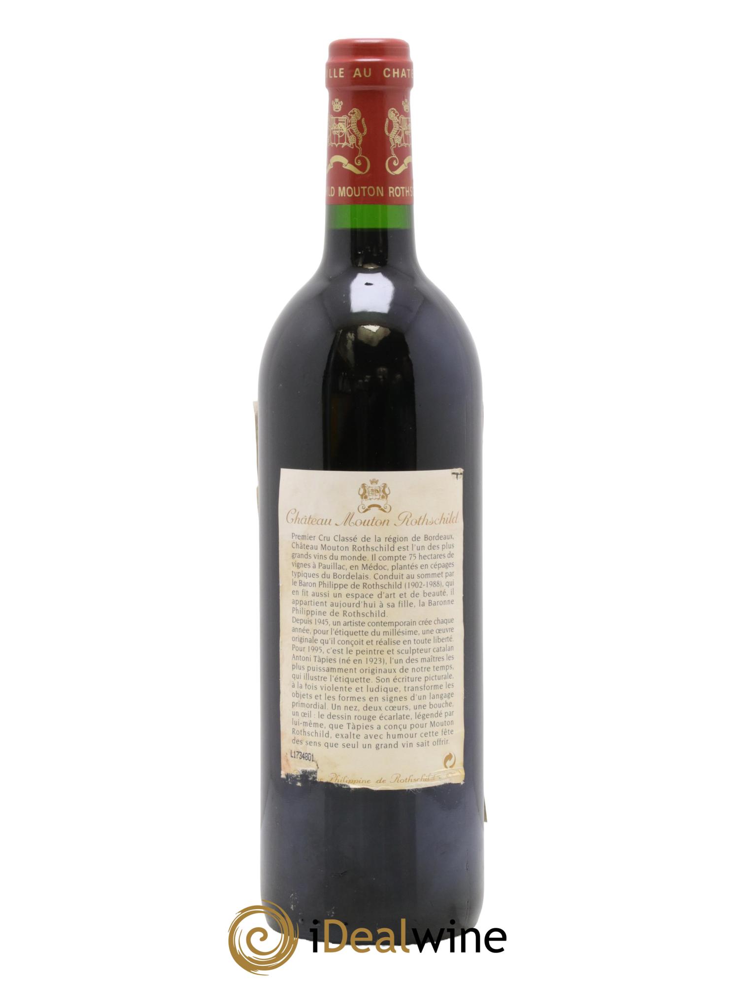 Château Mouton Rothschild 1er Grand Cru Classé 1995 - Lotto di 1 bottiglia - 1