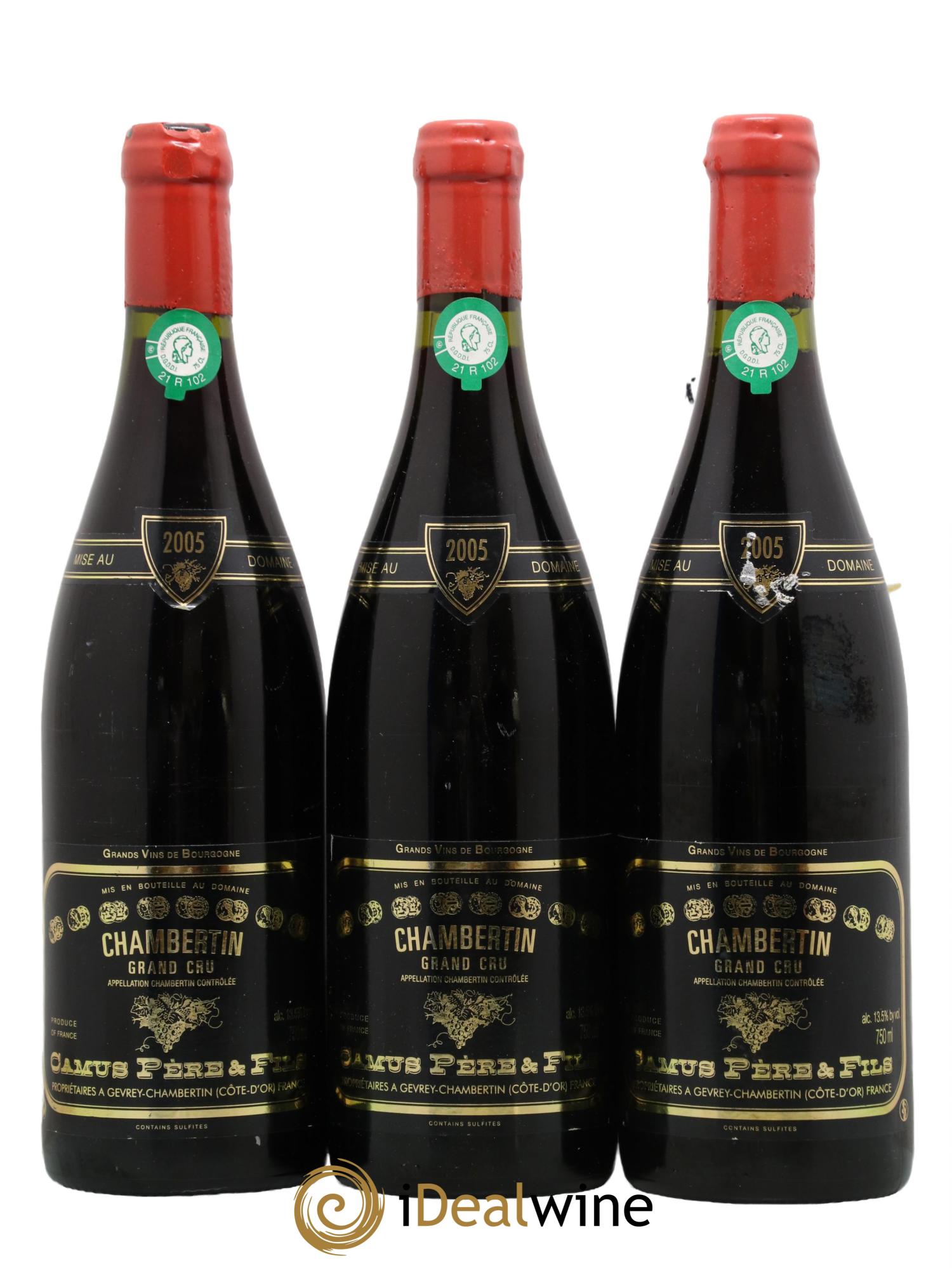 Chambertin Grand Cru Camus Père et Fils (Domaine) 2005 - Lot de 3 bouteilles - 0