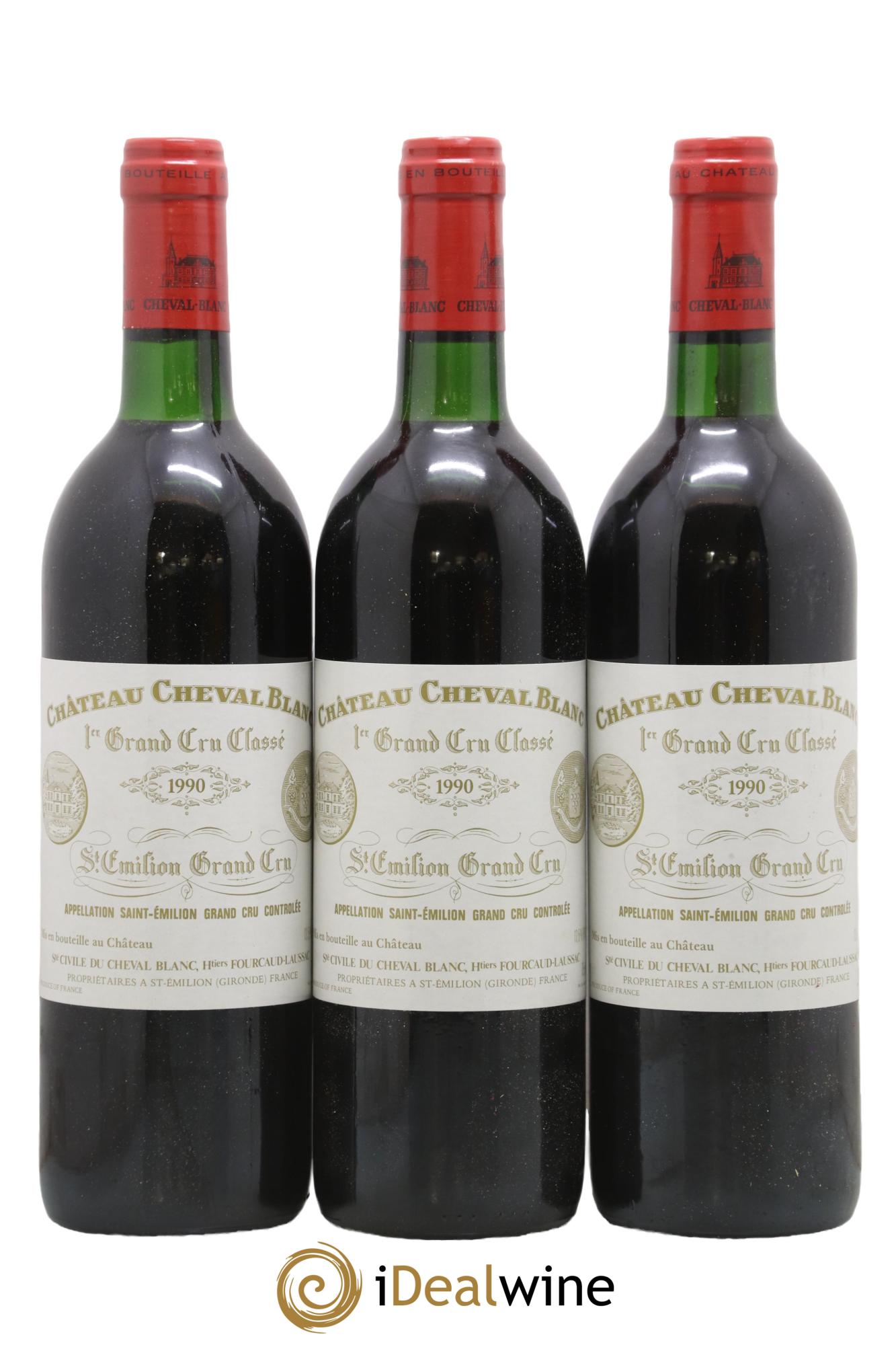 Château Cheval Blanc 1er Grand Cru Classé A 1990 - Lot de 3 bouteilles - 0