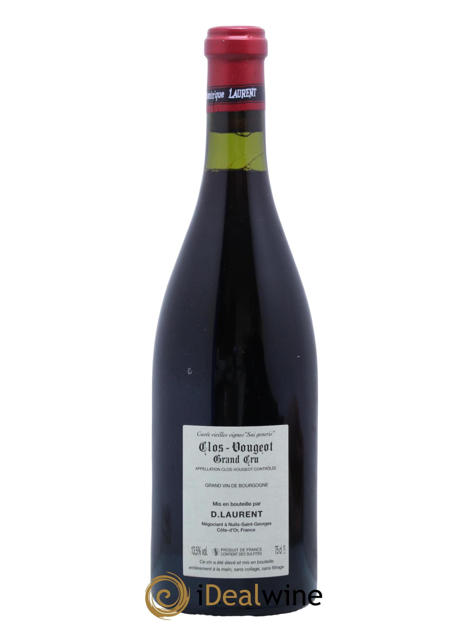 Clos de Vougeot Grand Cru Vieilles vignes Sui Generis Dominique Laurent 2005 - Lot de 1 bouteille - 1