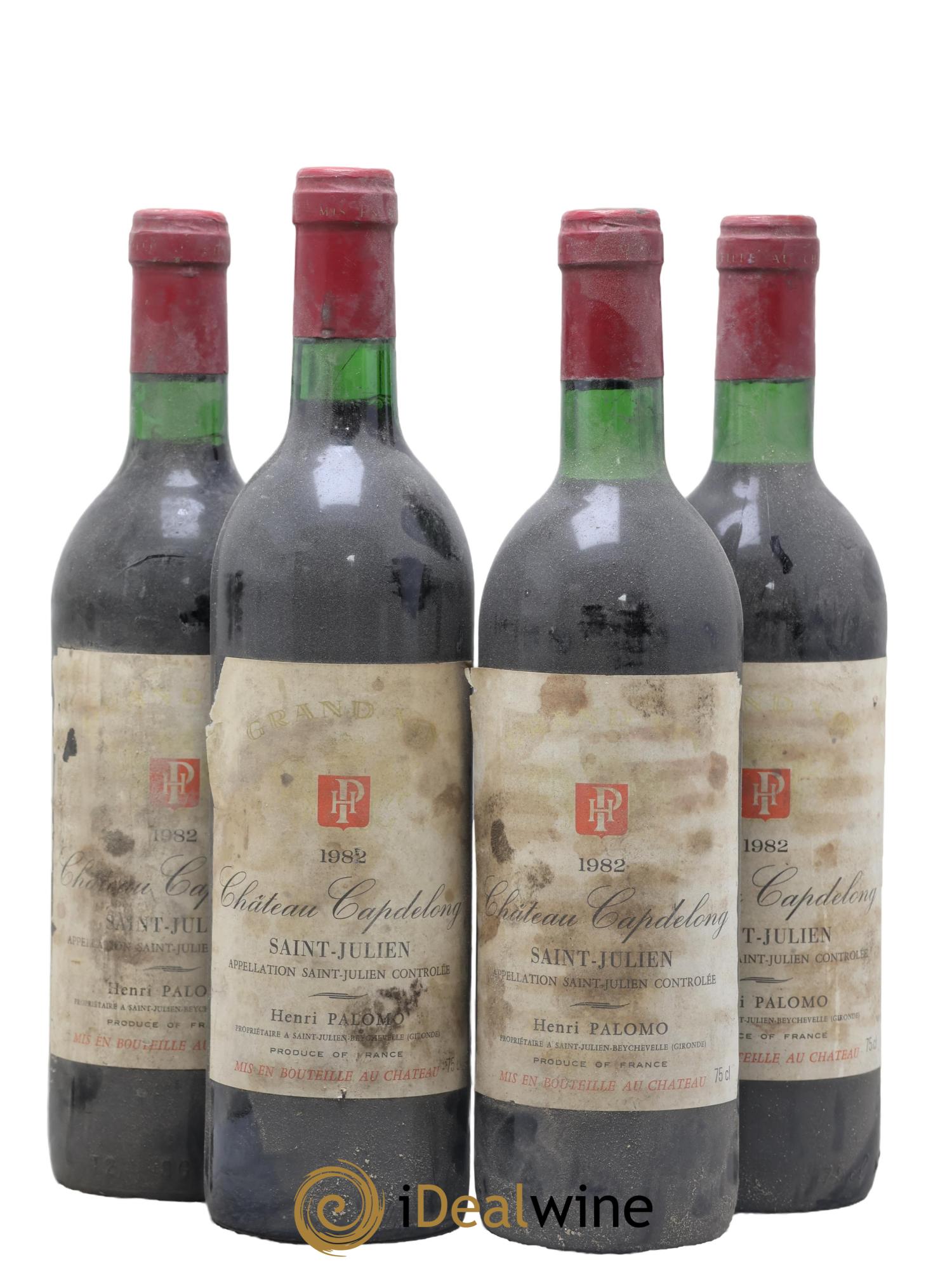 Saint-Julien Château Cap De Long 1982 - Lot de 4 bouteilles - 0