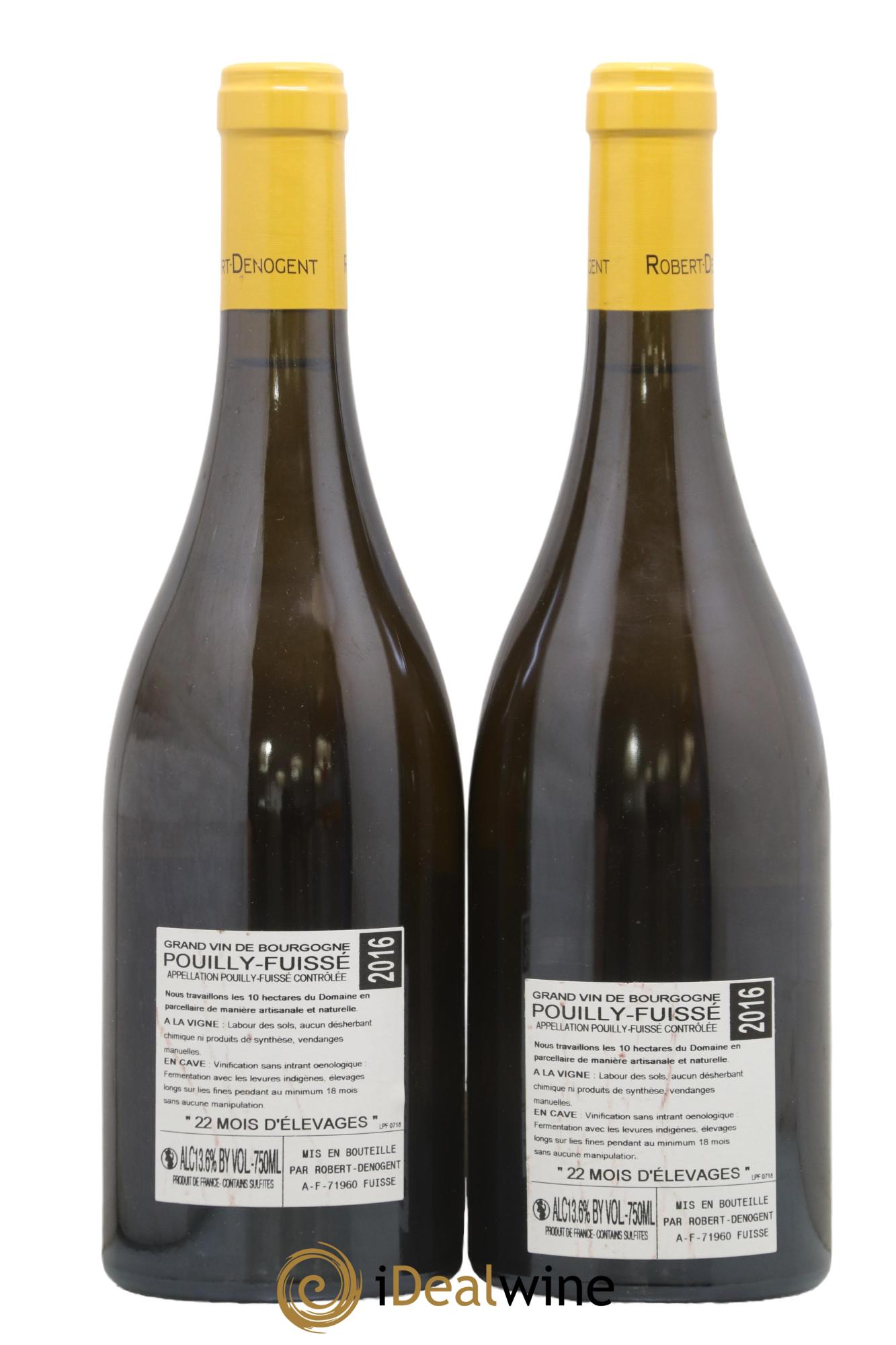 Pouilly-Fuissé Les Cras Vieilles Vignes Robert Denogent (Domaine) 22 Mois d'Elevage 2016 - Lot de 2 bouteilles - 1