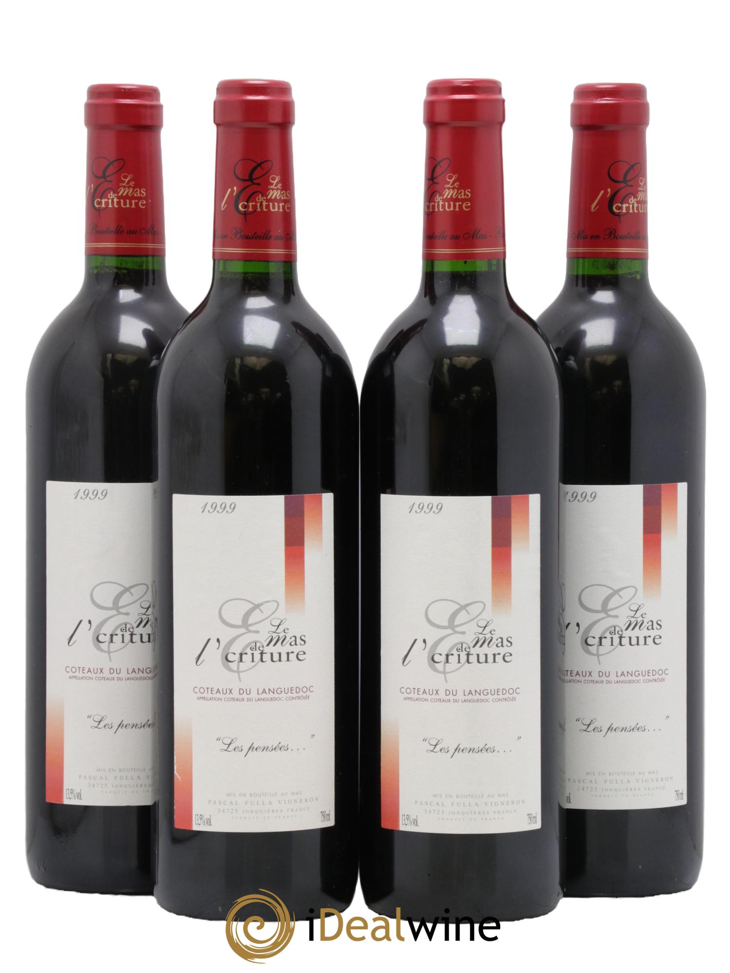 Coteaux du Languedoc Les Pensées Mas De L'Ecriture Fulla 1999 - Lot of 4 bottles - 0
