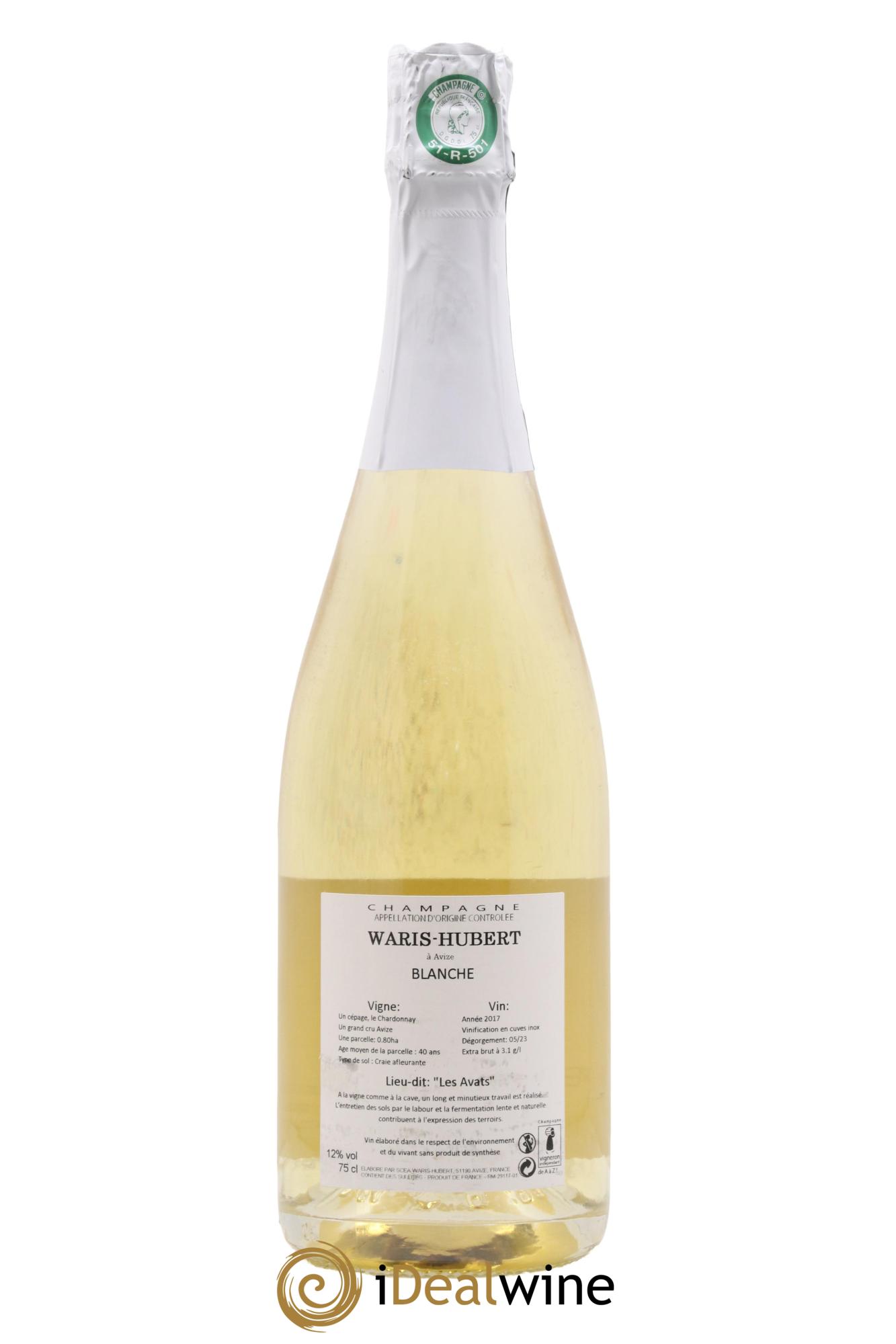 Champagne Gand Cru Blanche Blanc de Blancs Waris Hubert 2017 - Lotto di 1 bottiglia - 1