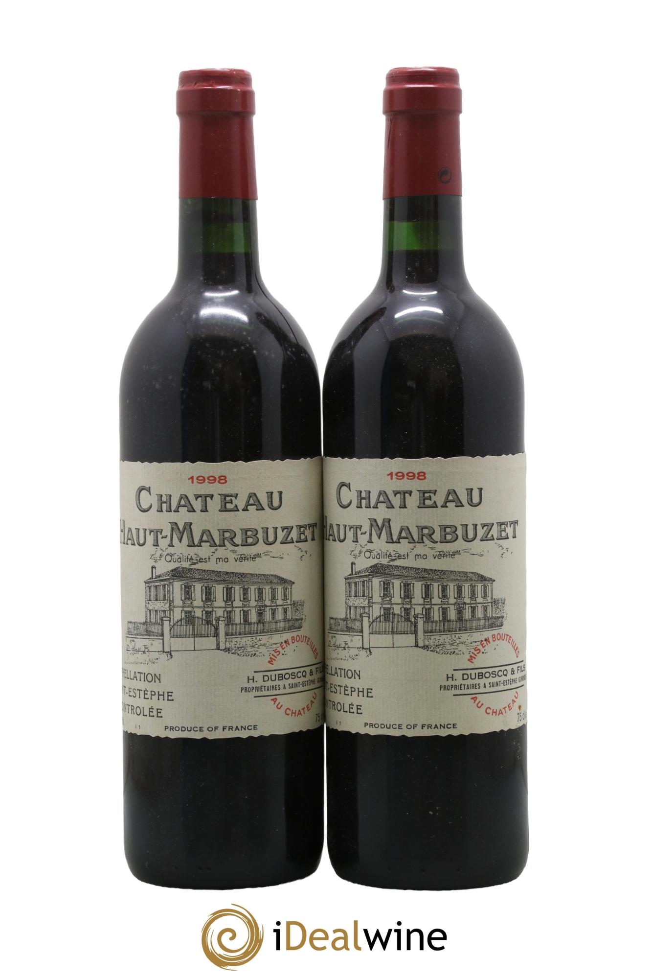 Château Haut Marbuzet 1998 - Lot de 2 bouteilles - 0
