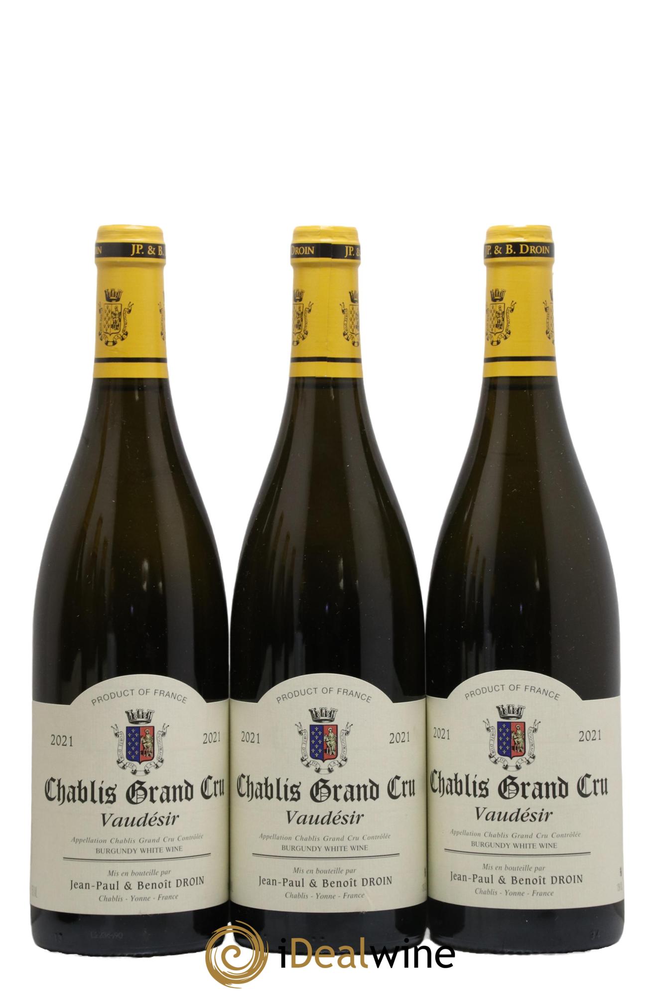 Chablis Grand Cru Vaudésir Jean-Paul & Benoît Droin (Domaine) 2021 - Lot de 3 bouteilles - 0
