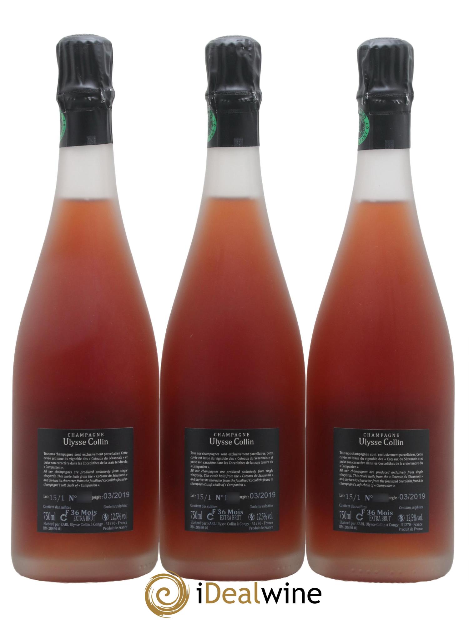 Les Maillons Extra-Brut Rosé de Saignée Ulysse Collin - Lotto di 3 bottiglie - 1