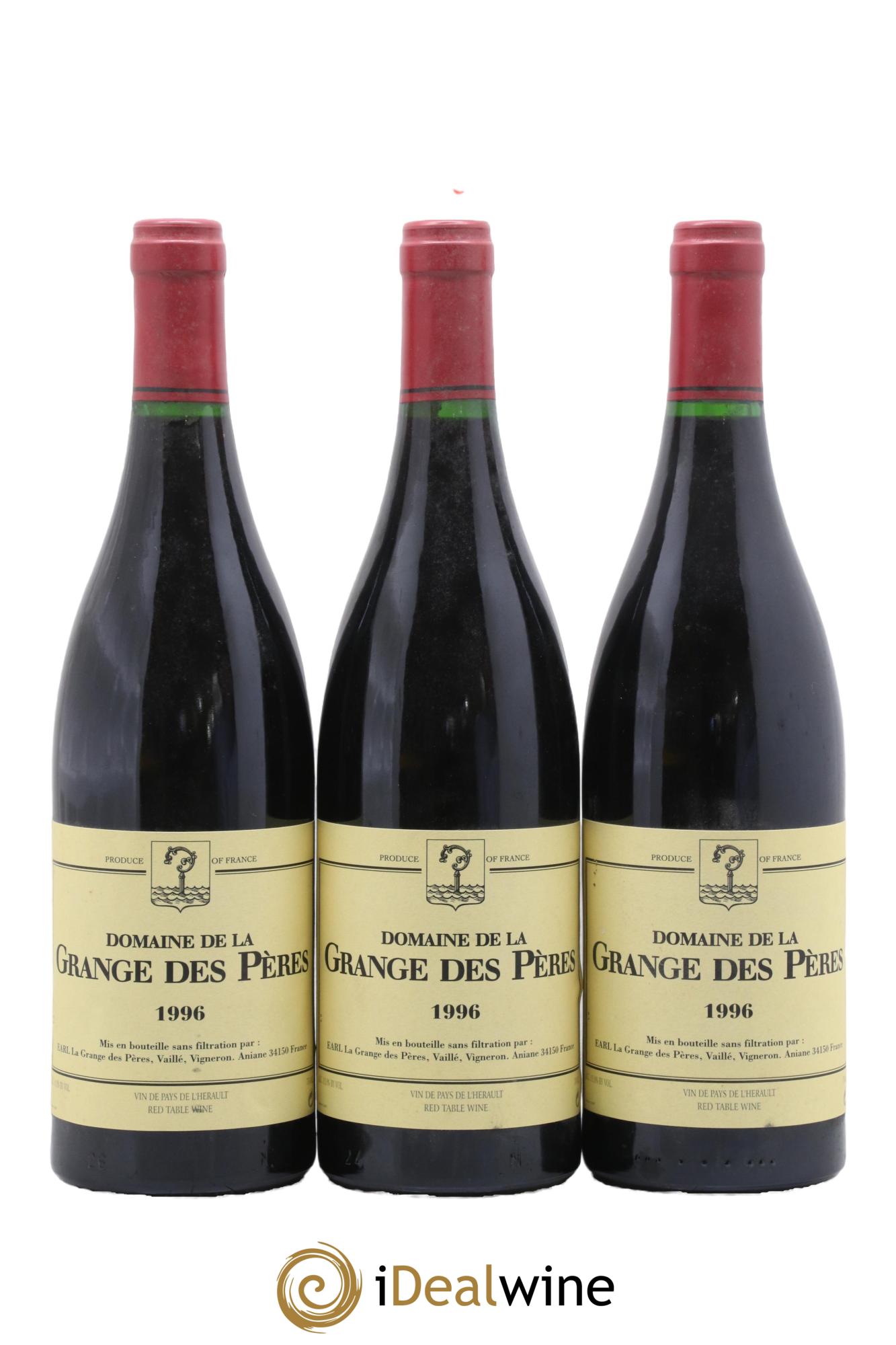 Pays d'Hérault Grange des Pères Laurent Vaillé 1996 - Lot de 3 bouteilles - 0