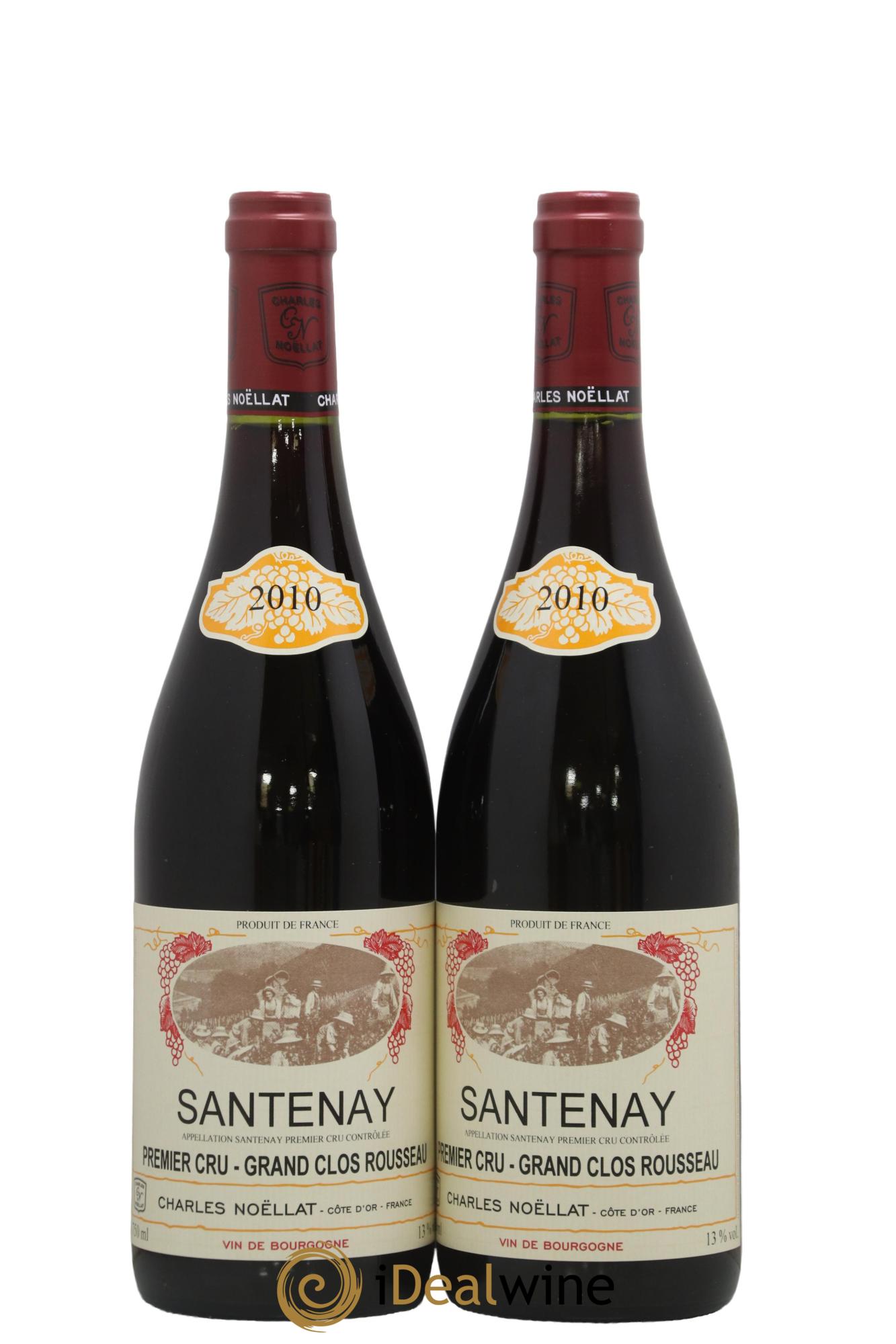 Santenay 1er Cru Grand Clos Rousseau Charles Noëllat 2010 - Lot de 2 bouteilles - 0
