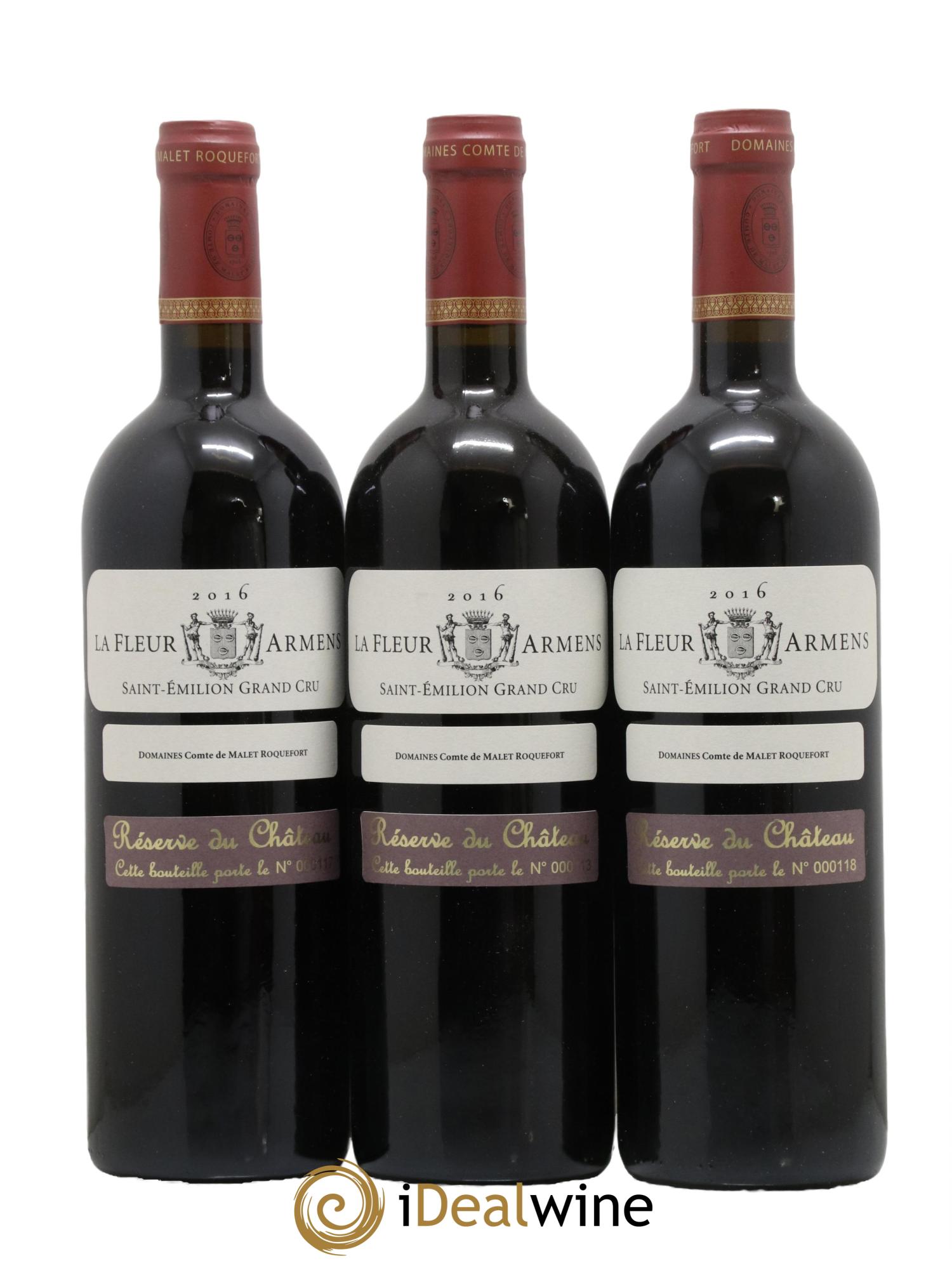 Saint-Émilion Grand Cru La Fleur Armens 2016 - Lot de 3 bouteilles - 0