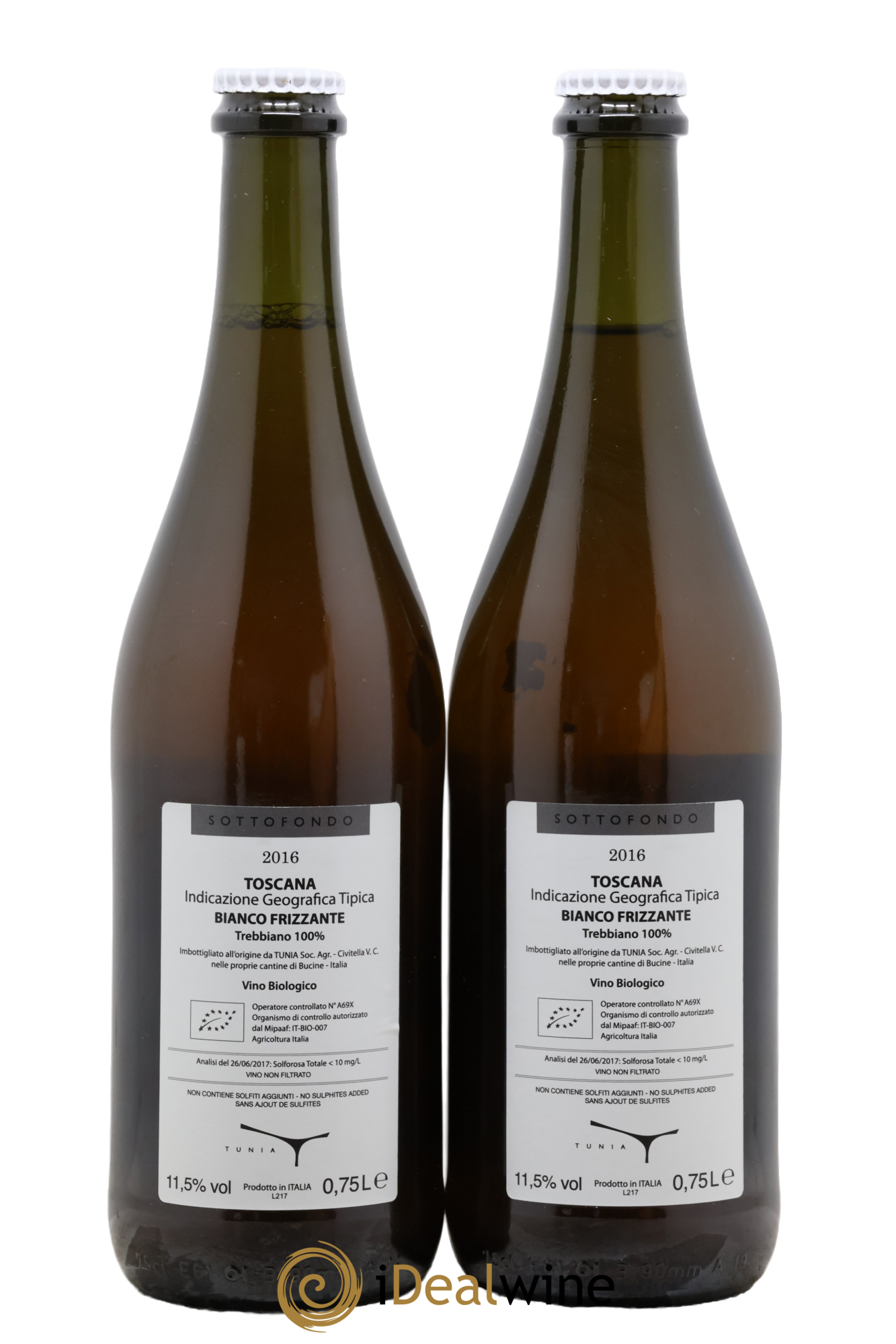Italie Toscana IGT Sottofondo Tunia 2016 - Lot of 2 bottles - 1