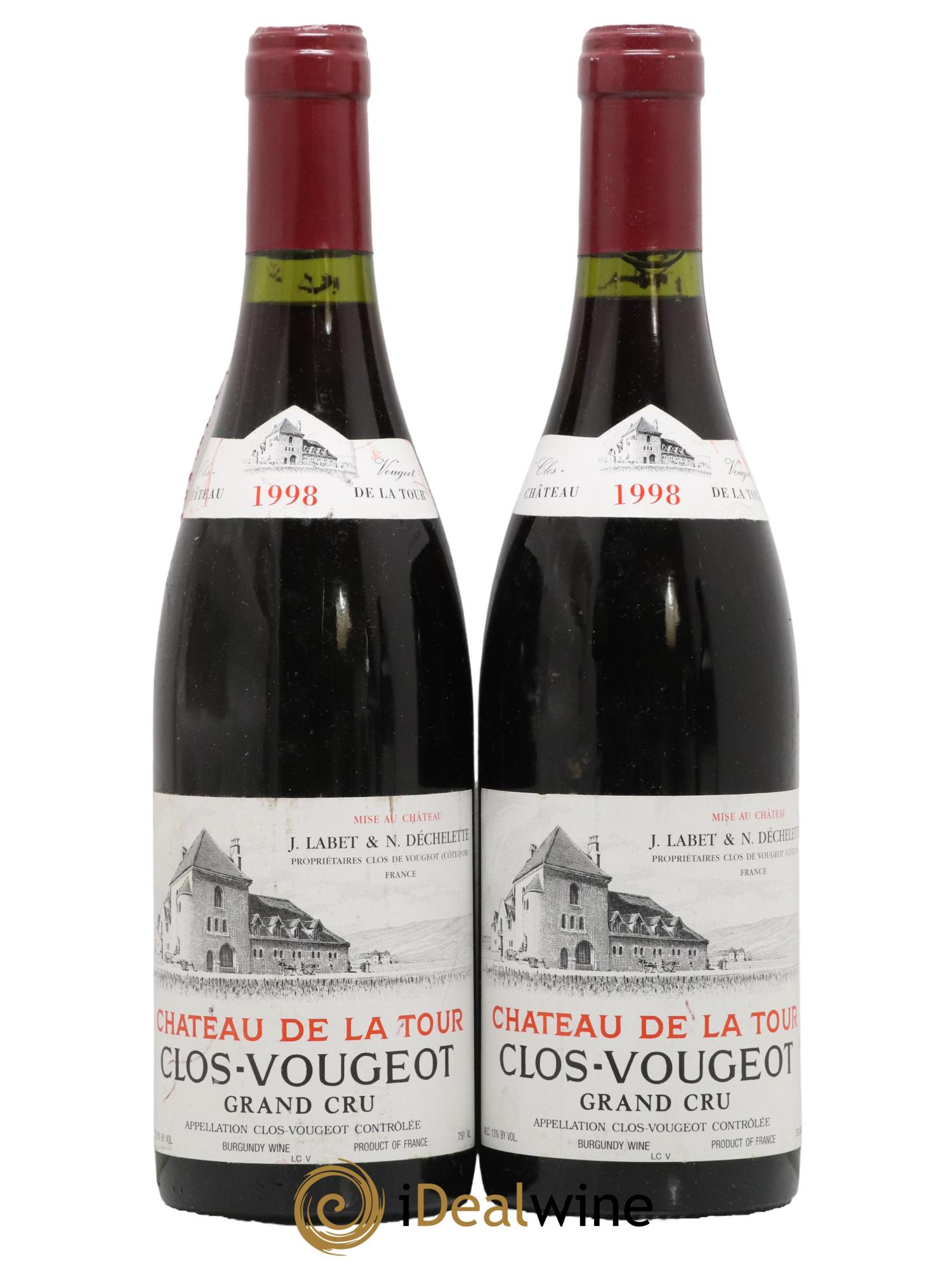Clos de Vougeot Grand Cru Château de La Tour 1998 - Posten von 2 Flaschen - 0