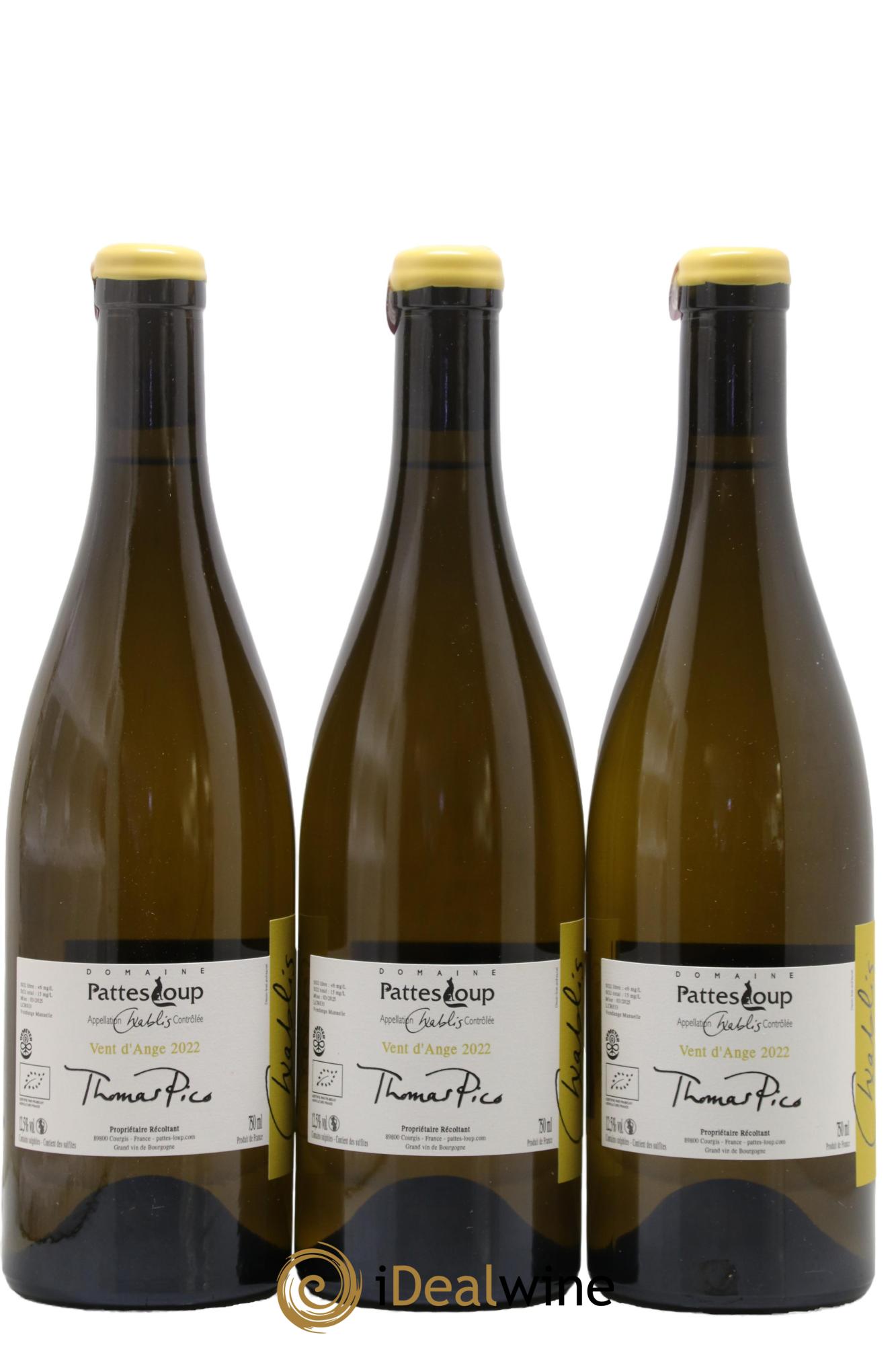 Chablis Vent d'Ange Pattes Loup (Domaine)  2022 - Lot of 3 bottles - 0